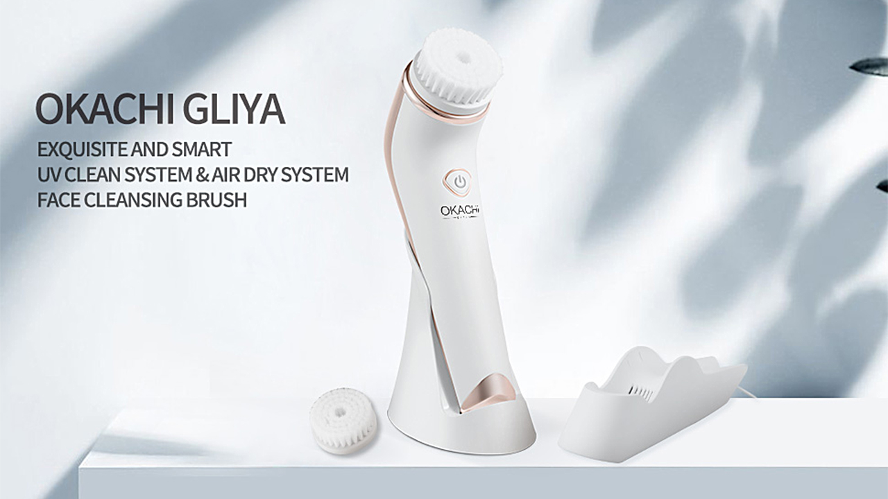Watch OKACHI GLIYA Facial Cleansing Brush with Sanitation & Air 