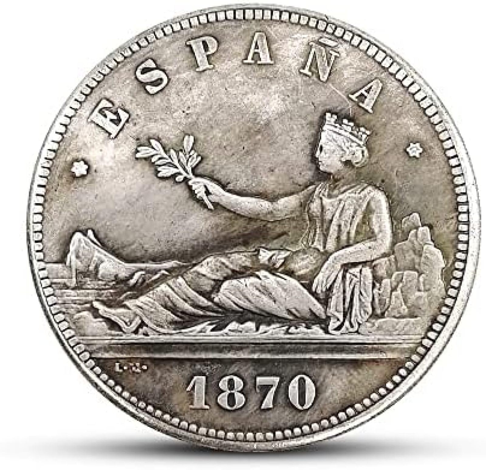 18 Juego Completo De Monedas De Plata Españolas De 5 Pesos 1869-1899 Retrato Grabado Monedas Extranjeras Antiguas, 1869