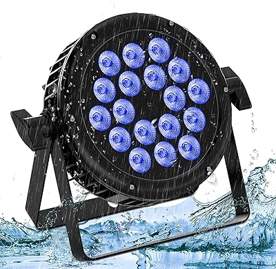Waterproof LED Par Light 18x10W RGBW IP65 Stage Lighting, U`King DMX512 Sound Activated LED Stage Light DJ Lights for Outdoor Party Club KTV Music Show Wedding Church Stage