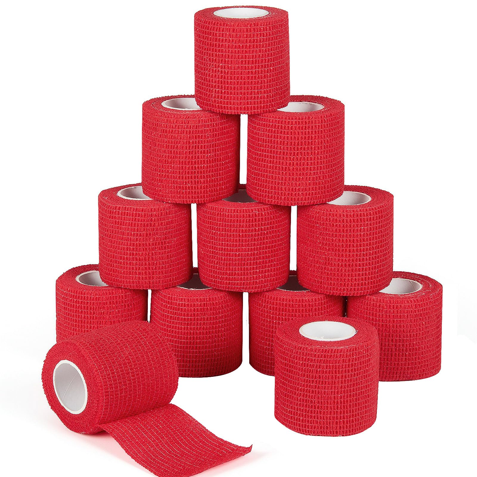 12Pcs 2 x 5 Yards Self Adhesive Bandage Wrap Elastic Bandage Wrap Self Adherent Cohesive Wrap Bandages for