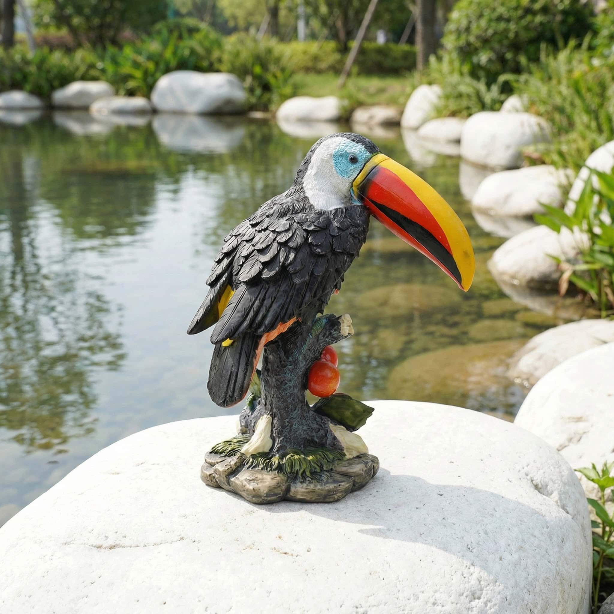 Amazon.com: Euiroet Real Toucan Statue, Colorful Outdoor Bird