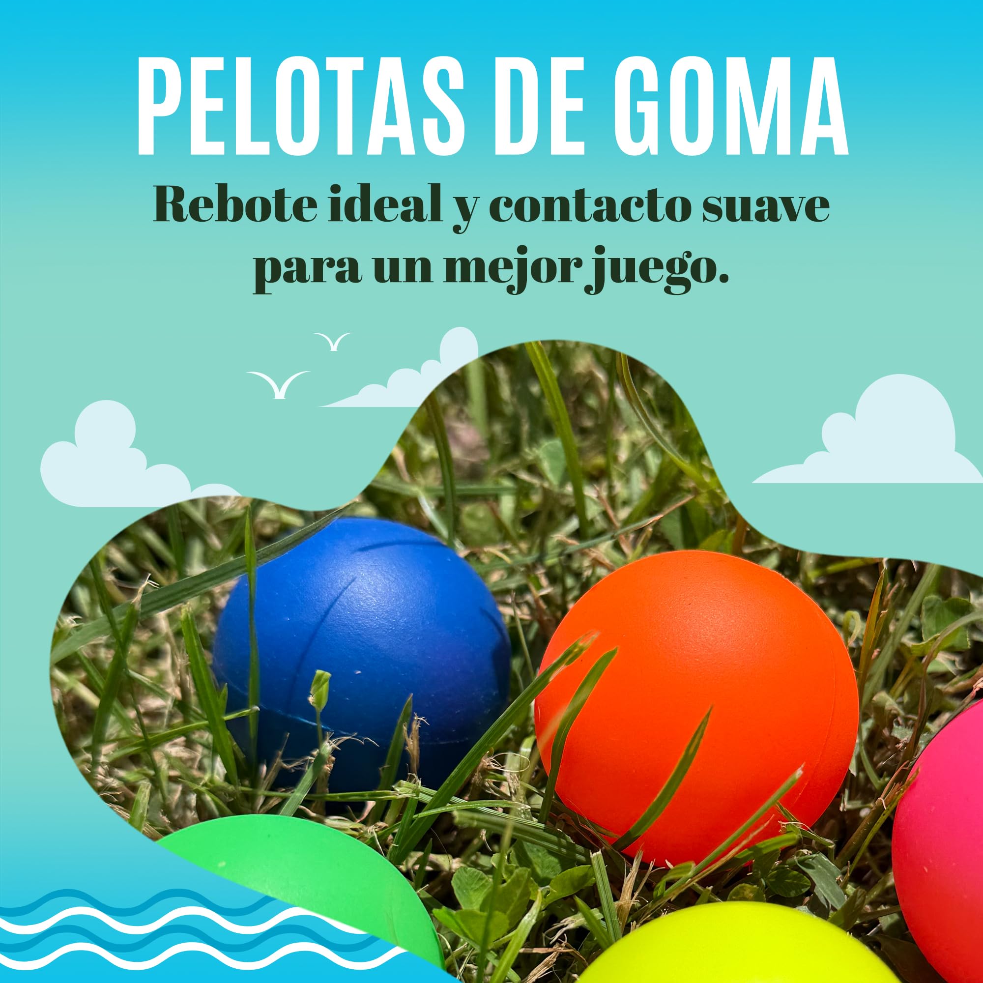 Genérico 10 Pelotas de Repuesto para Palas Playa | Resistentes, Ligeras y Alta Visibilidad | Accesorios para Raquetas | Juegos Playa y Juguetes Verano
