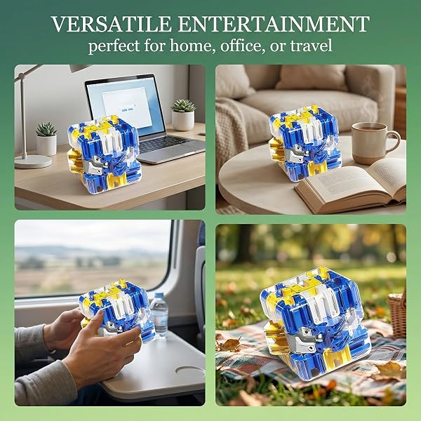Grande Cubo Labirinto 3D, Giocattolo Stimolante per il Cervello, Giocattolo Labirinto di Biglie 3D, Sviluppo Logico Antistress, per Bambini e Adulti, Famiglia e Amici (Blu) - 3