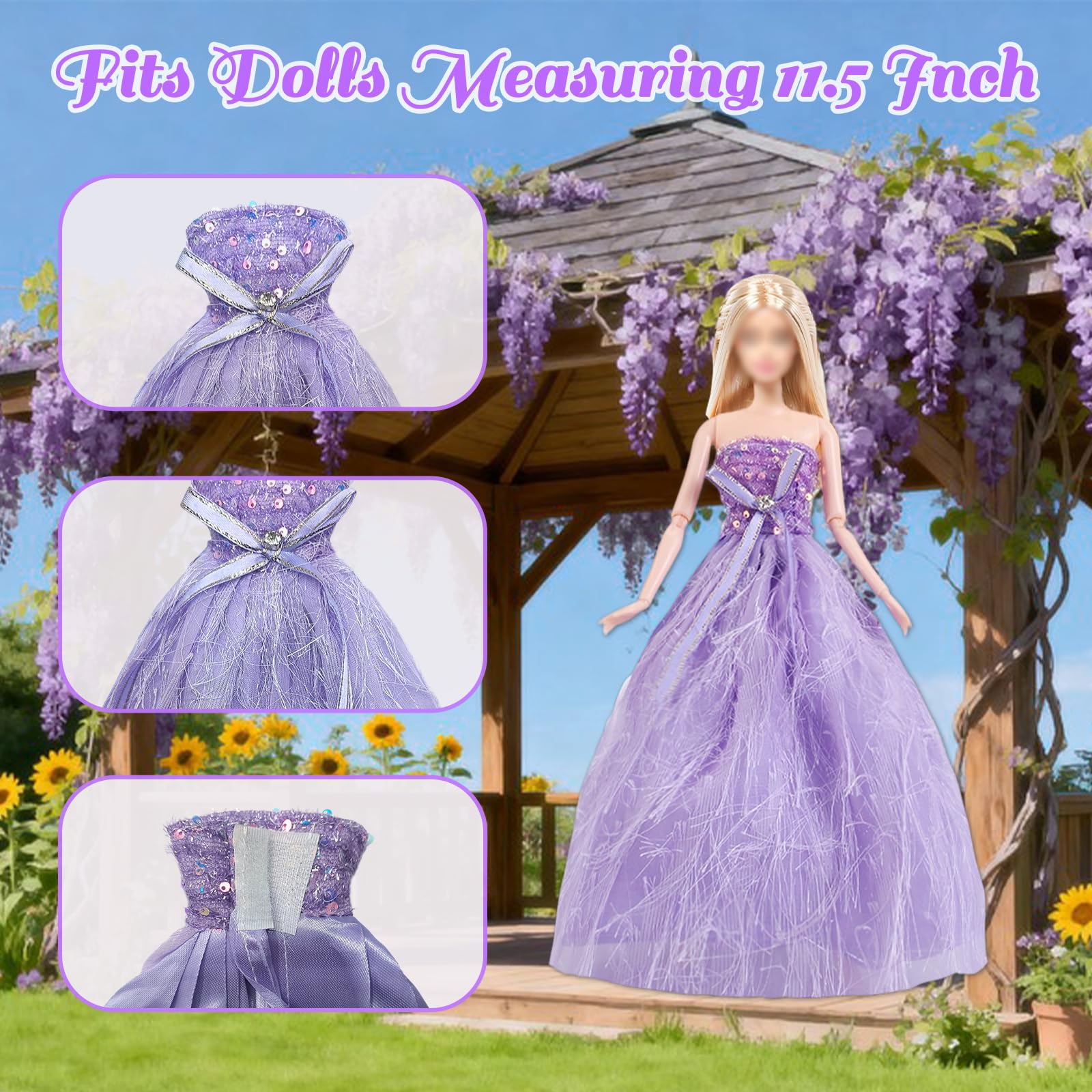 16 vestiti per bambole da 29 cm, compatibili con Barbie, confezione alla moda, 10 accessori inclusi 2 abiti da sera, 2 abiti, 3 set di abbigliamento quotidiano 3 set di abbigliamento estivo leggero