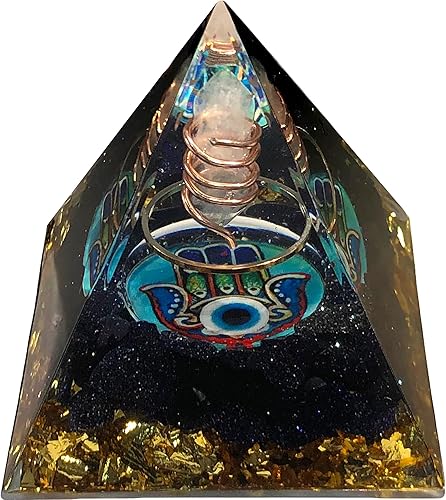 Miniatura 1 de DRTMLY Pirámide de cristal de orgón, pequeña pirámide de orgonita, generador de energía porstiva, pirámide de cristal curativo para resistir el