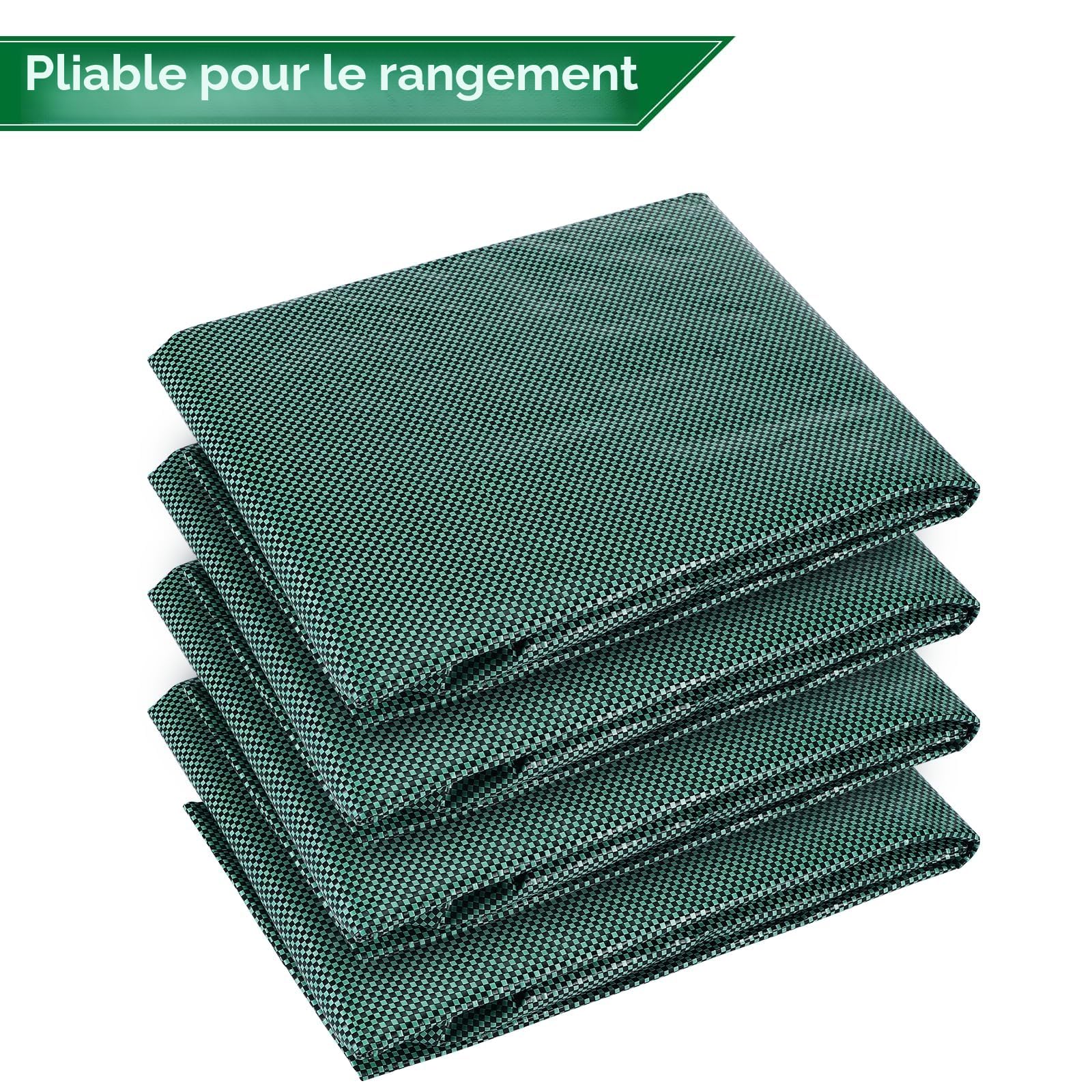 4x Sacs de Jardin Indéchirables, 272L Sac Jardinage Déchets, Autoportant, Big Bag avec Poignées, Étanche, Pliable et Réutilisable, Sac Végétaux Jardin 150 g/m²
