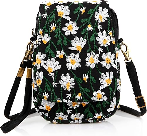 Miniatura 8 de Pequeña bolsa cruzada bordada para mujer bolsos pequeños monedero monedero monedero