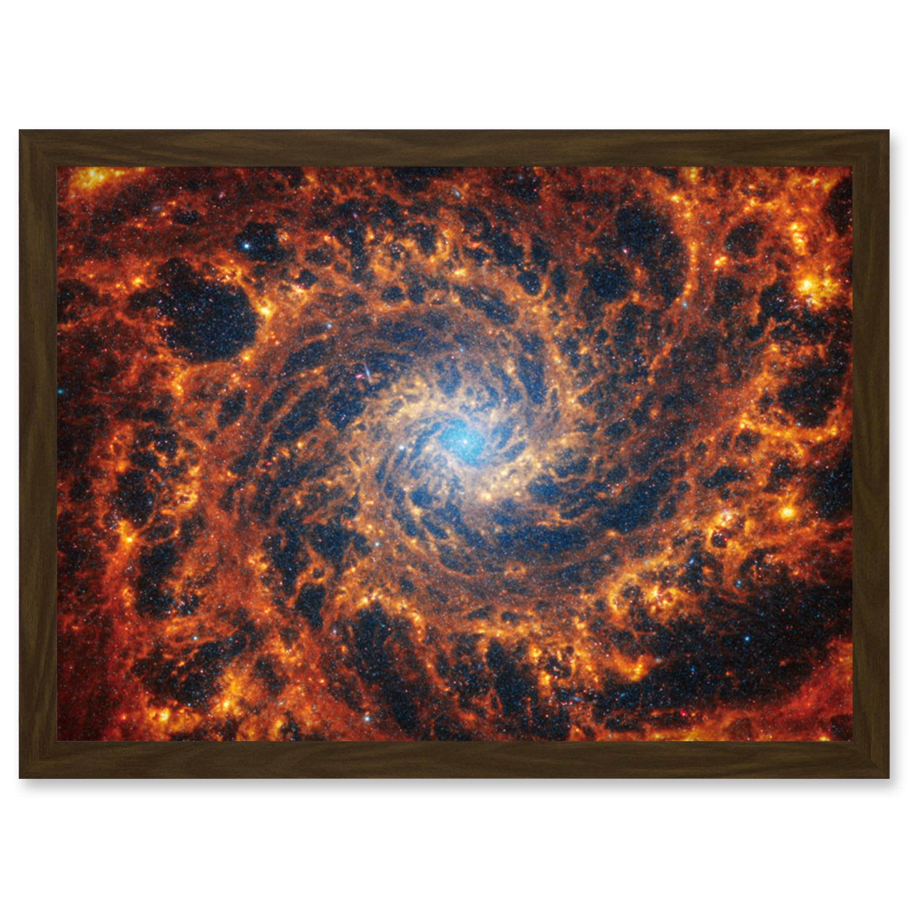 Artery8 NASA James Webb Telescope View of Spiral Galaxy NGC 628 Living Room Artwork Framed Wall Art Print A4