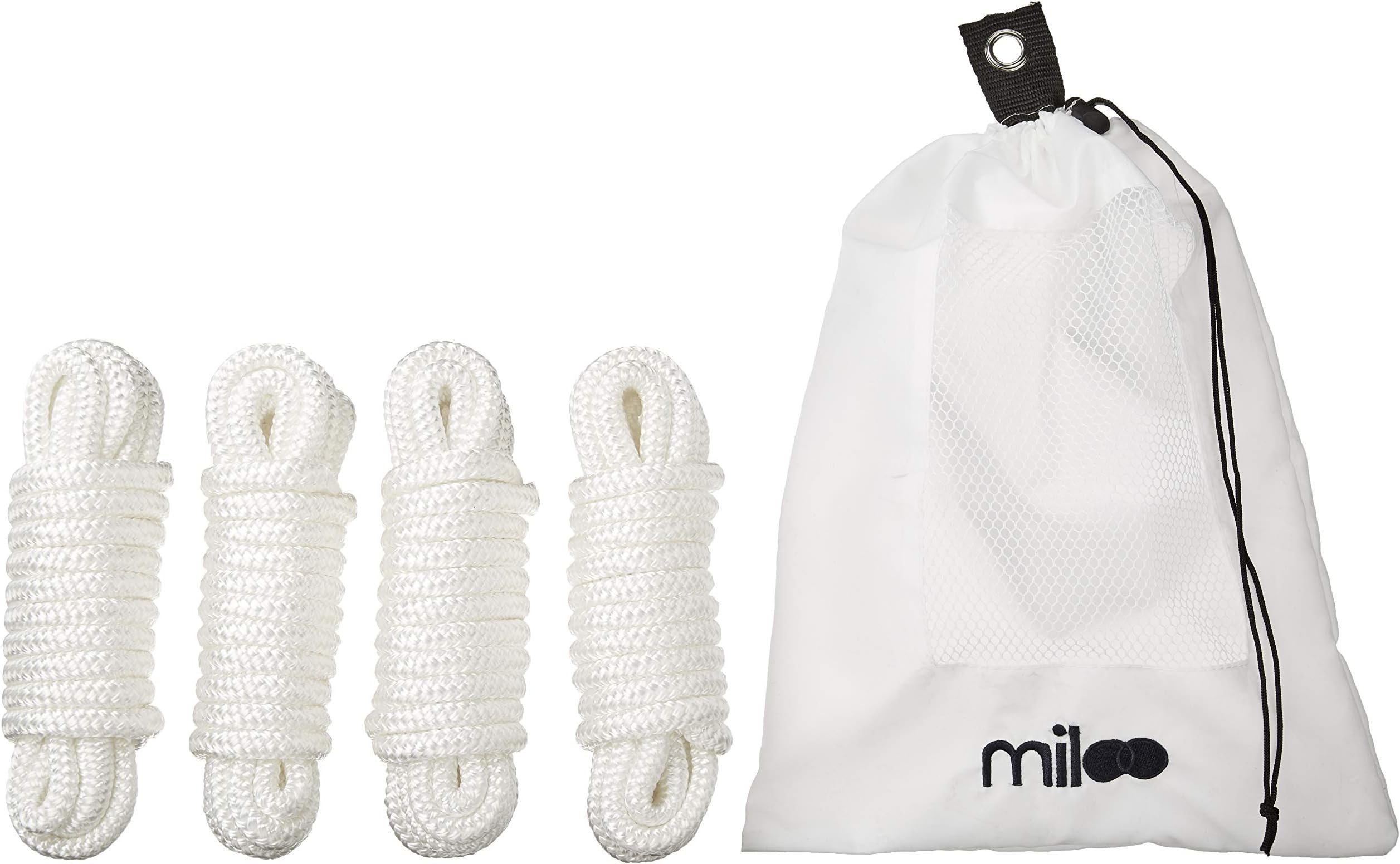 Premium Double Braided Dock Line - Pack of 4 Nylon Boat Mooring Dock Line Ropes in Breathable Storage Bag - 3/8 Inch x 15 Feet