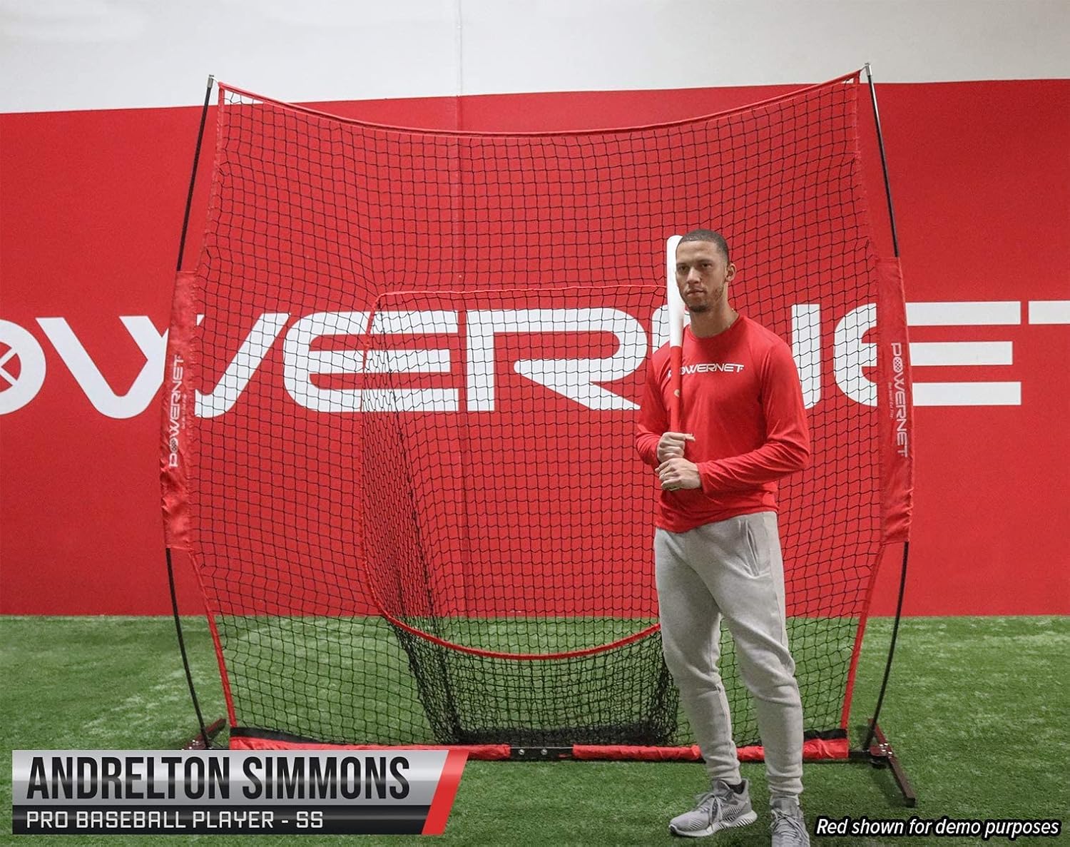 PowerNet 8x8 XLP PRO Net with One Piece Frame | Huge Baseball Softball Hitting Pitching Net | Hitting Pitching Batting Fielding Portable Backstop | Weighted Base | Bow Style (Pink)