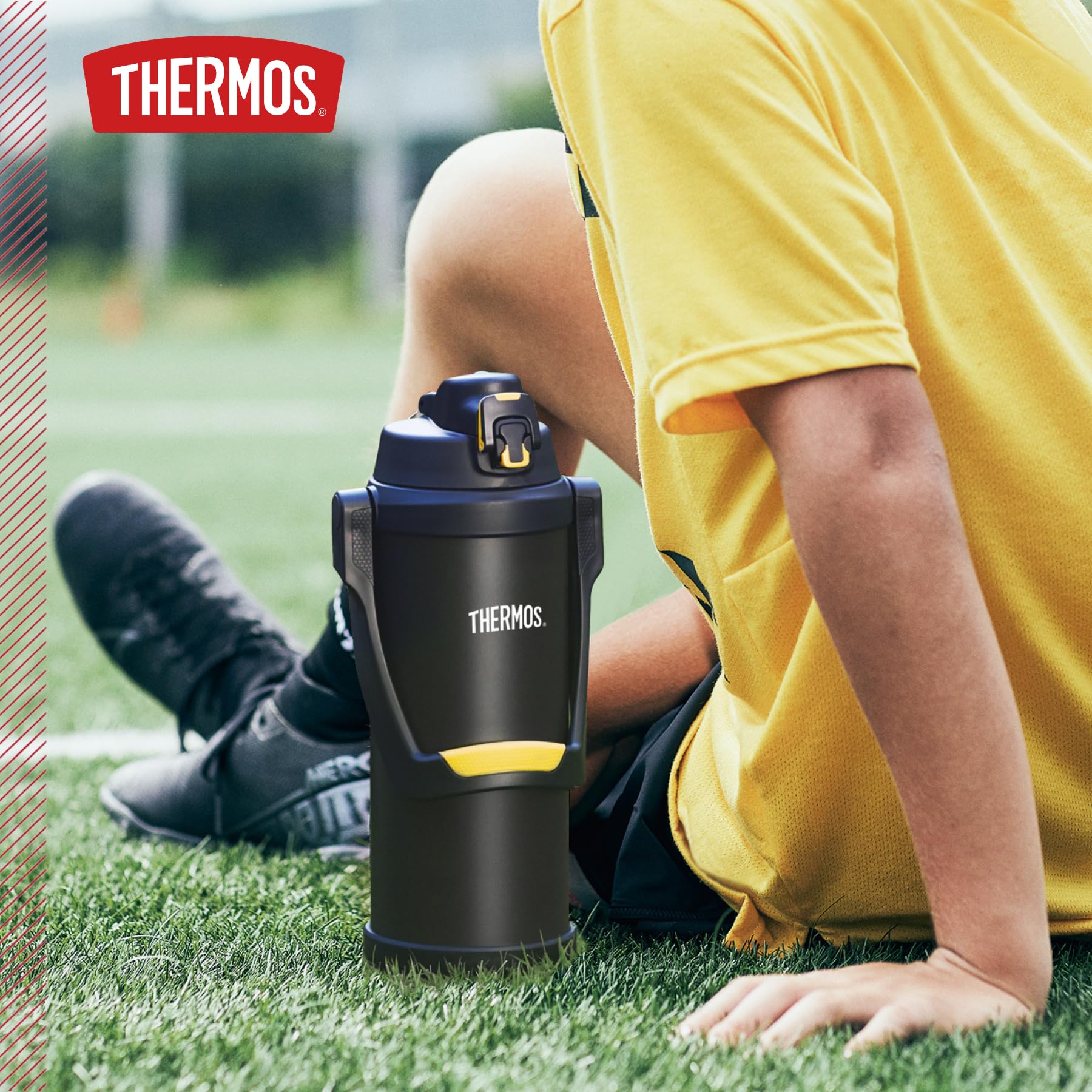 Thermos Sprot&hydrate Borraccia Gigante Acciaio Inox 2,5L Nero | maniglia, isolamento sottovuoto, grande capacita, caldo e freddo, senza BPA, doppia parete, ermetico
