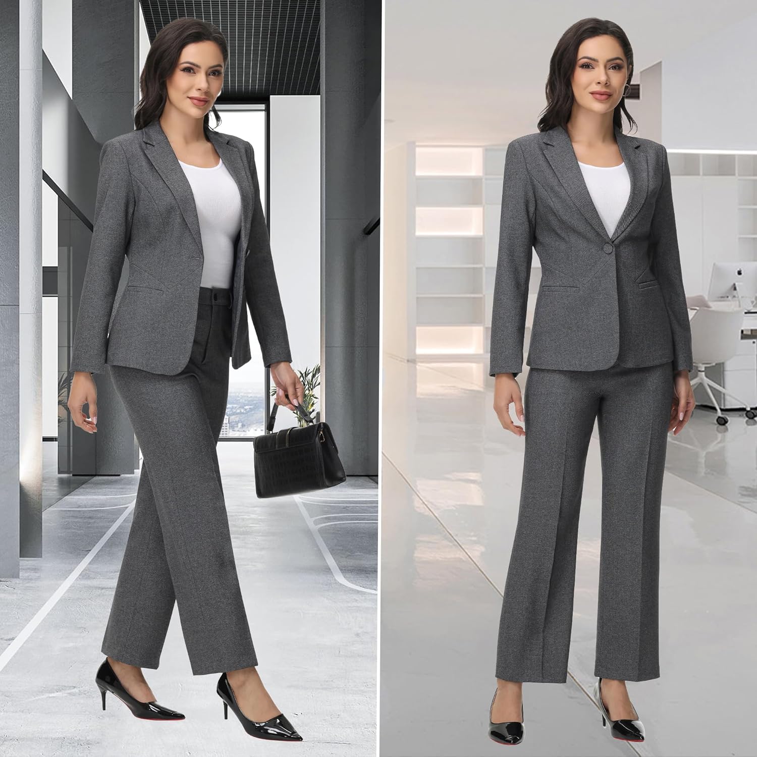 Women's Business Suits for Work Professional 2 Piece Slim Fit Outfits for Women - Image 5