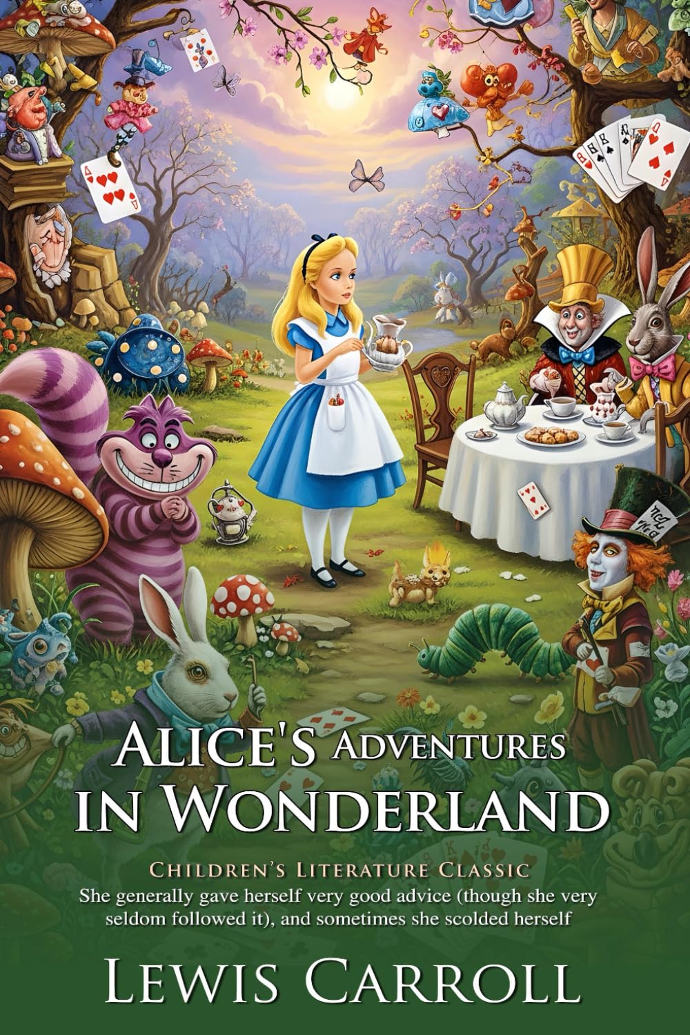 Alice’s Adventures in Wonderland: A Timeless Fantasy for Curious Minds: A timeless children’s story loved by generations worldwide – Illustrated Edition with Author Biography