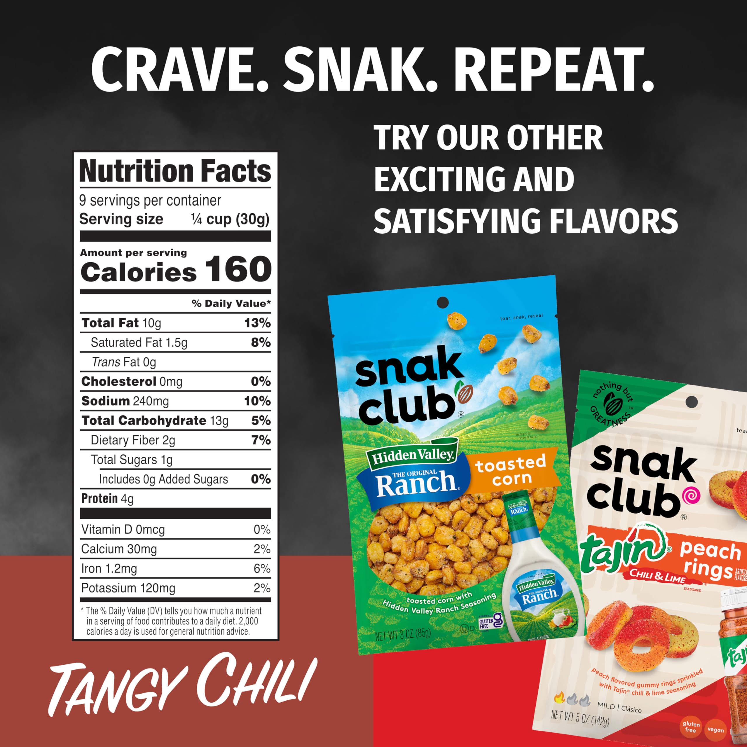Snak Club Hot Ones Snack-Mix, Hot Habanero, Sweet Smoky und Tangy Chili, würzige Snacks mit Erdnüssen, Brezeln, Sesamstäbchen, gerösteter Mais, Cashews, veganer Snack, wiederverschließbare Beutel, 3