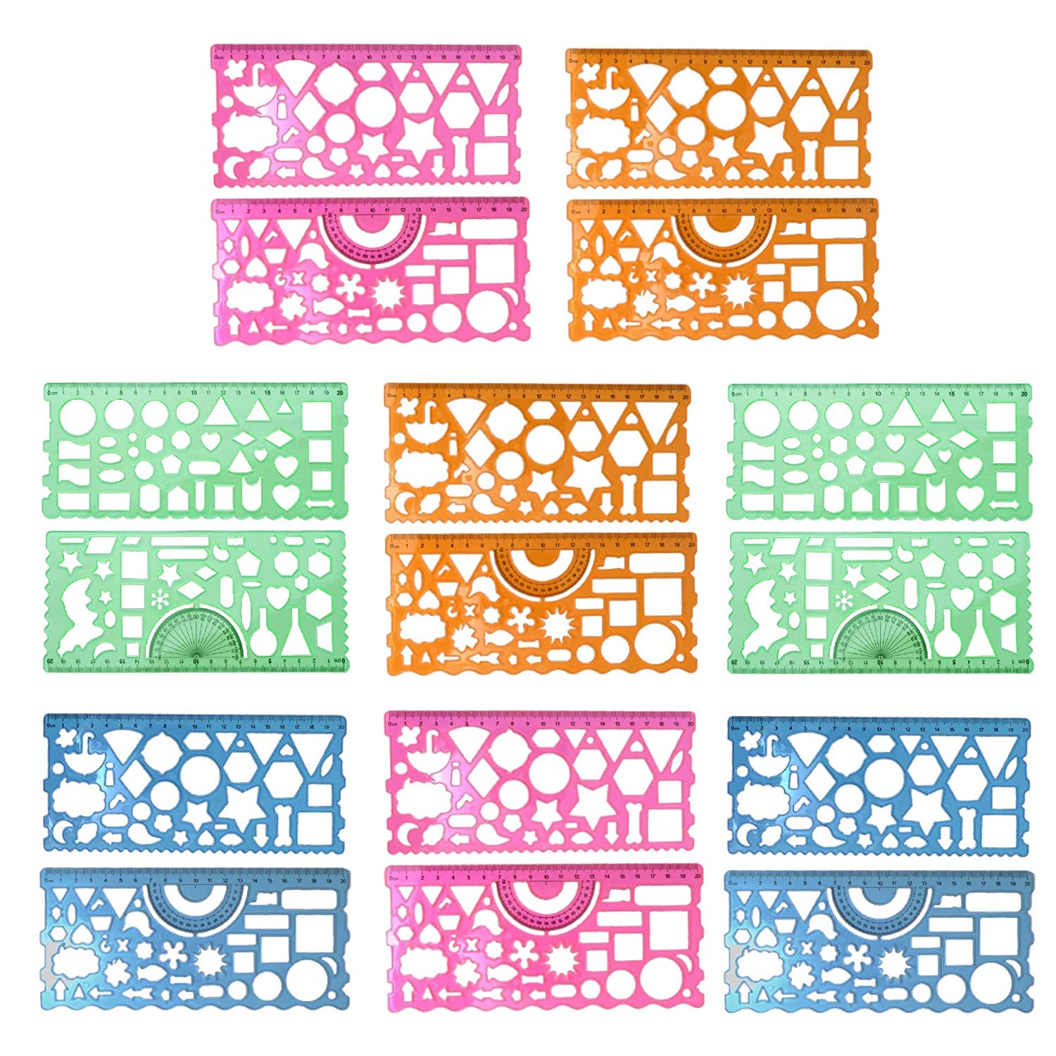 Kidivo Spirograph Set For Kids Pack Of 16 | Drawing Ruler Set Combiniation Of Geometric & Drafting Tools for Art and Craft | Colorful Stationary Set for Kids Boyes & Girls | Multicolor Fun Game