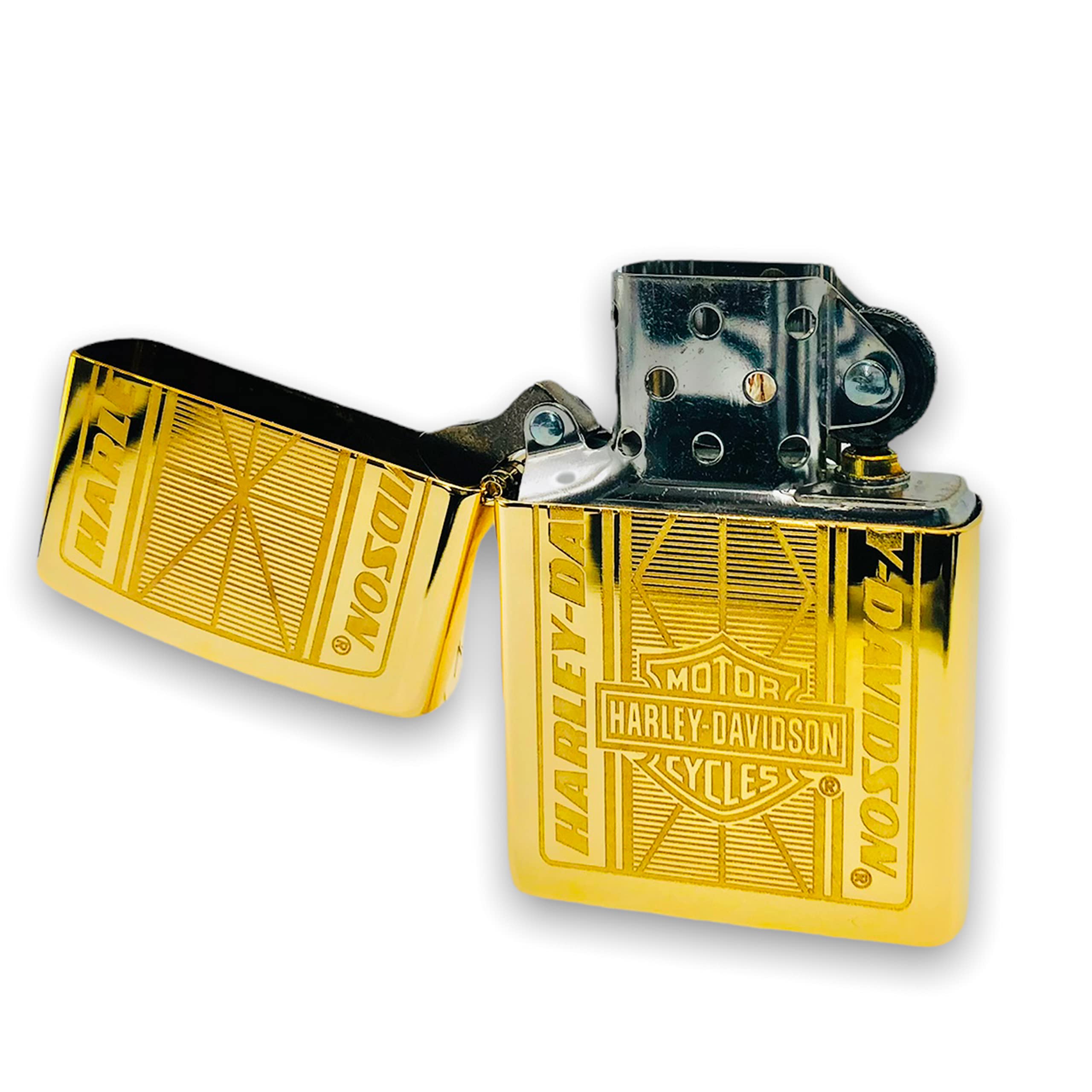 Zippo Harley Davidson (ゴールド) Gold Strike 24ct Real Gold Genuine lighters for Zippo Boxed with