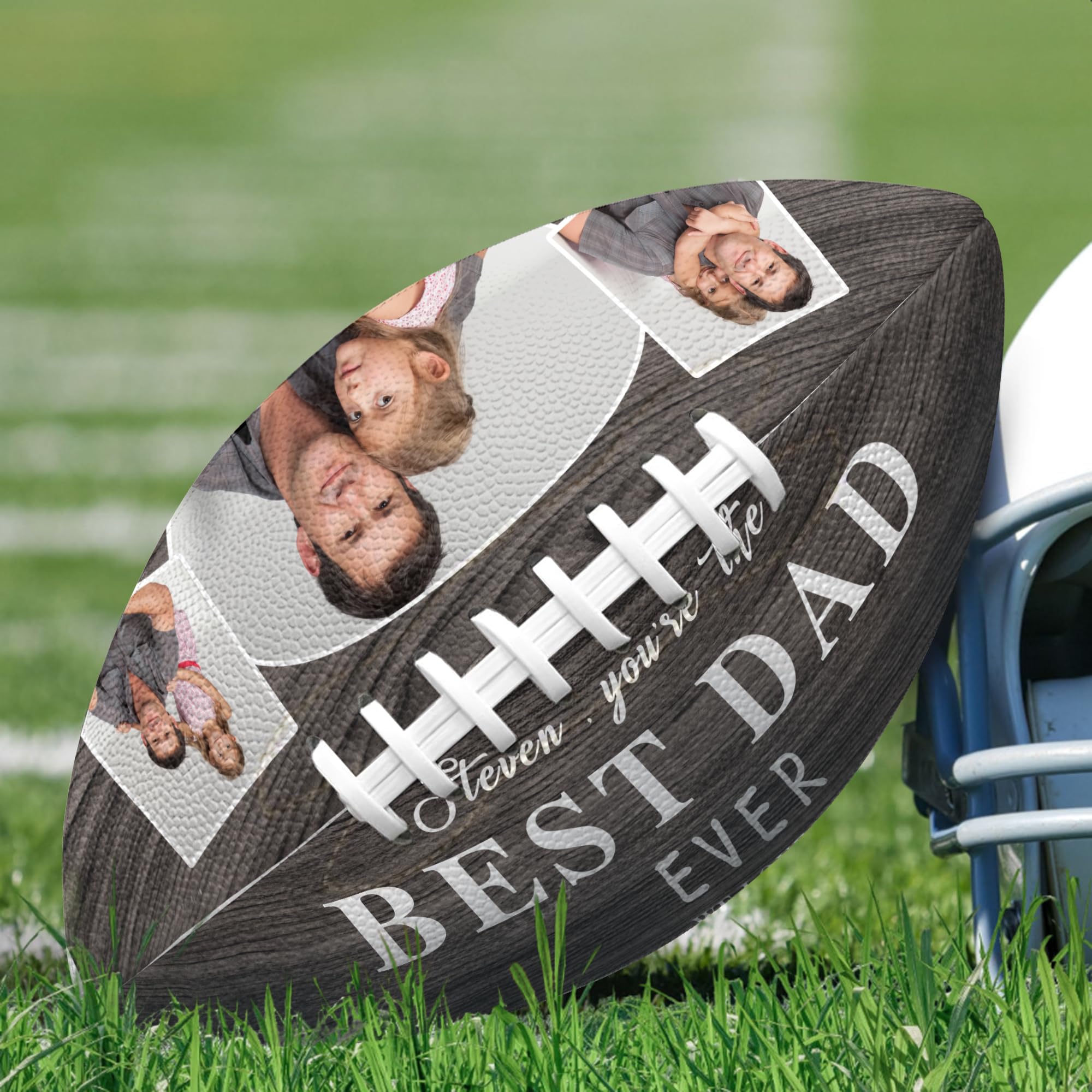 Jaydouble Custom Football Fathers Festival Day Gifts Personalized Photo Football Dad Birthday Gift from Daughter Son