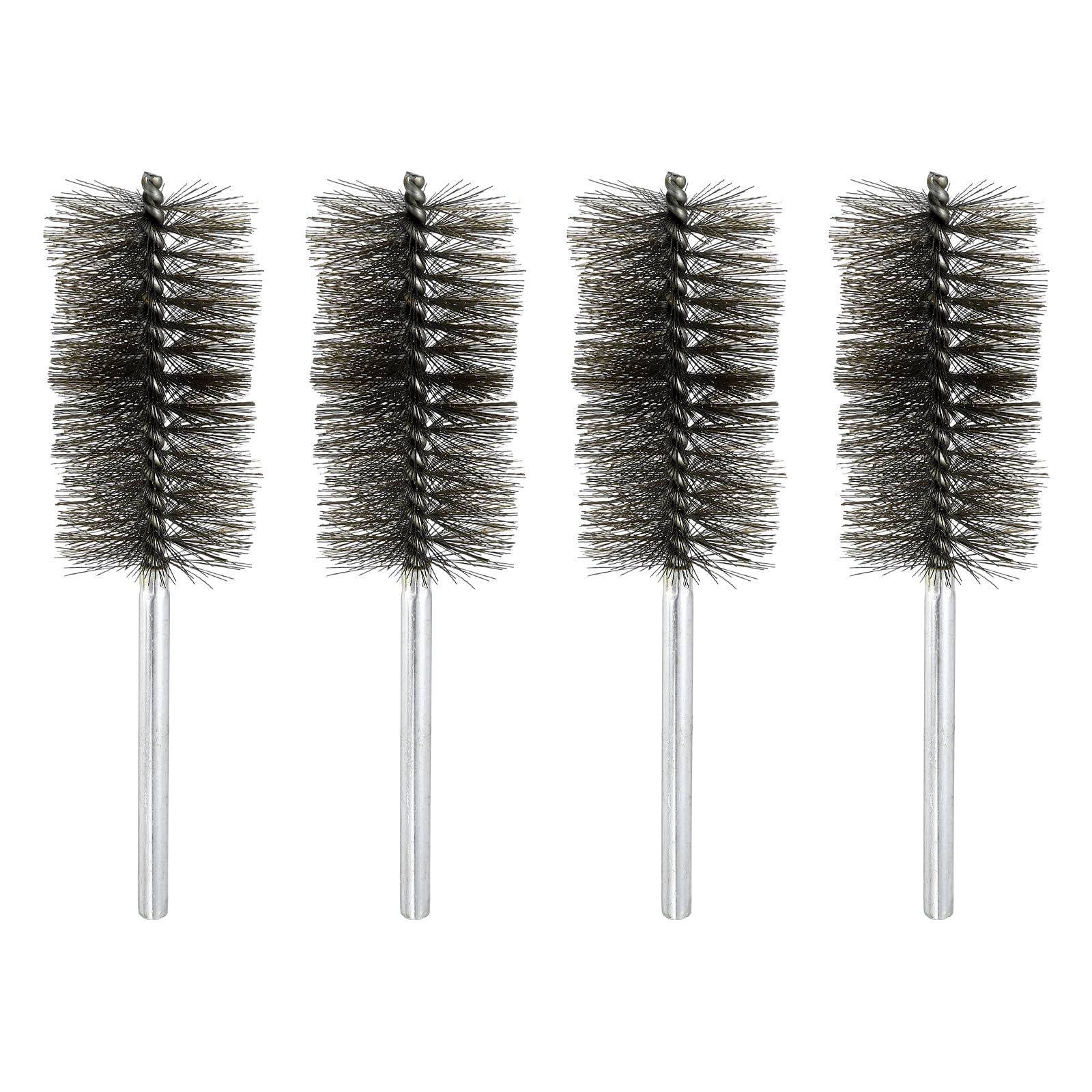 sourcing map 4pcs Wire Bore Brush Set 8 Inch Length 2 Inch Shank Stainless Steel Bristles Cleaning Brush for Clean Car Part Tube Kitchen Garage