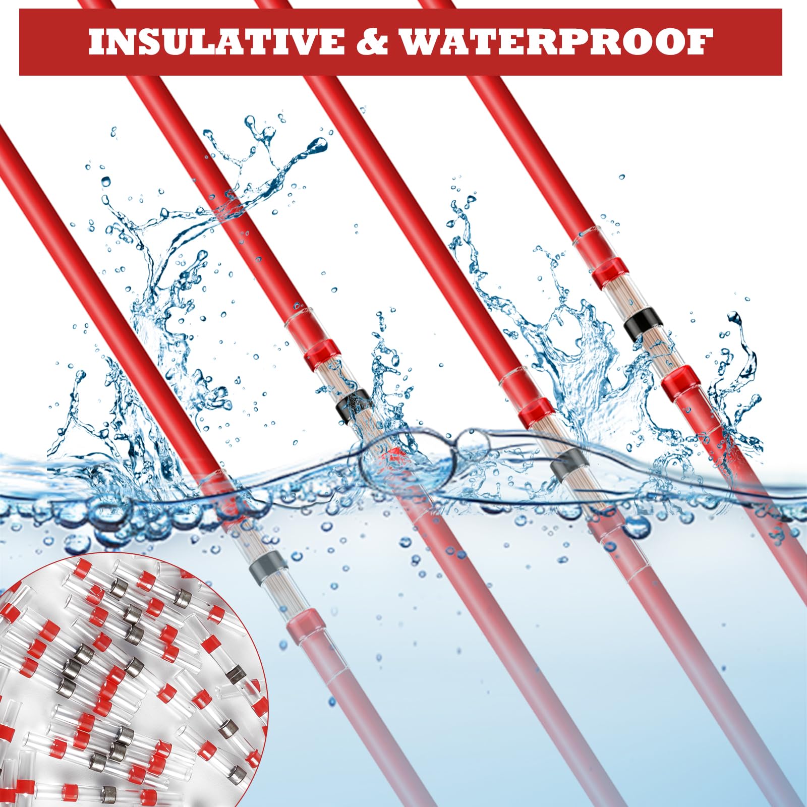 500 Stück Lötverbinder Mit Schrumpfschlauch – AWG22-18, Wasserdicht, Für Auto & Elektronik, Rot (0,5-1,0 Mm²)