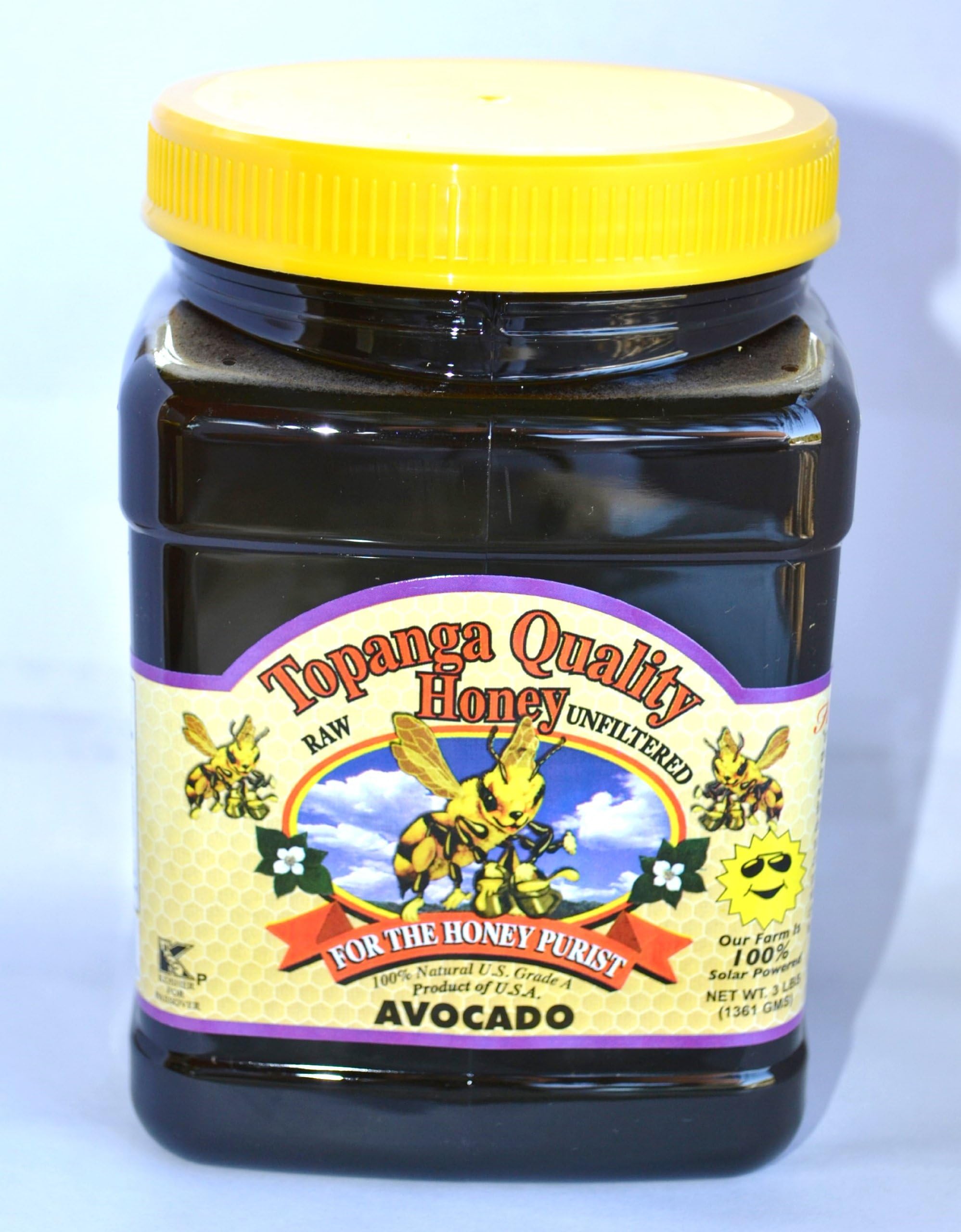 3lbs Topanga Quality Honey (Avocado Floral Source) Raw, Unfiltered, Unpasturized, All Natural, Kosher