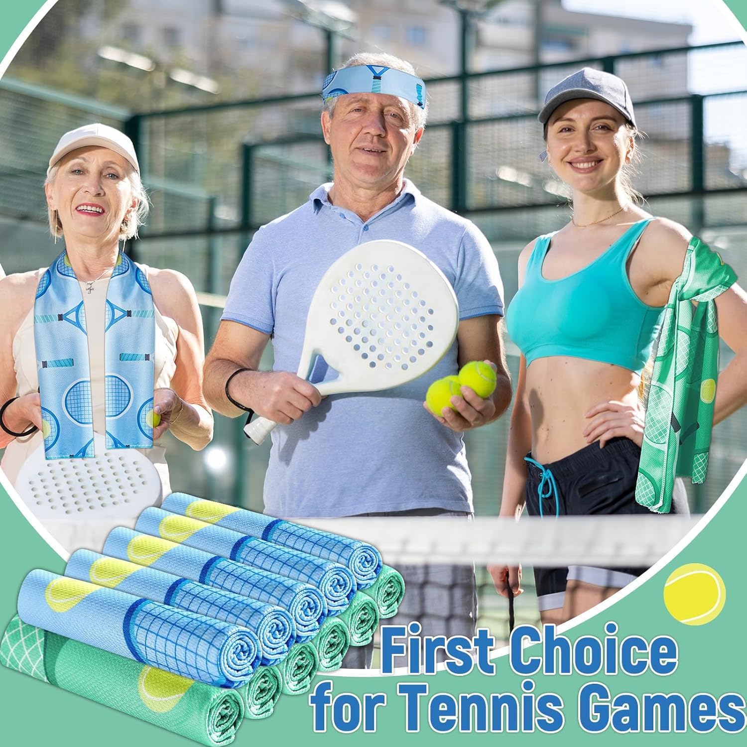 30 Pcs Tennis Cooling Towels for Neck and Face 40 x 12 Inch Tennis Sports Team Gifts Workout Ice Towels for Gym Sweat Microfiber Breathable Chilly Bulk Neck Wraps for Athletes Camping Travel Yoga