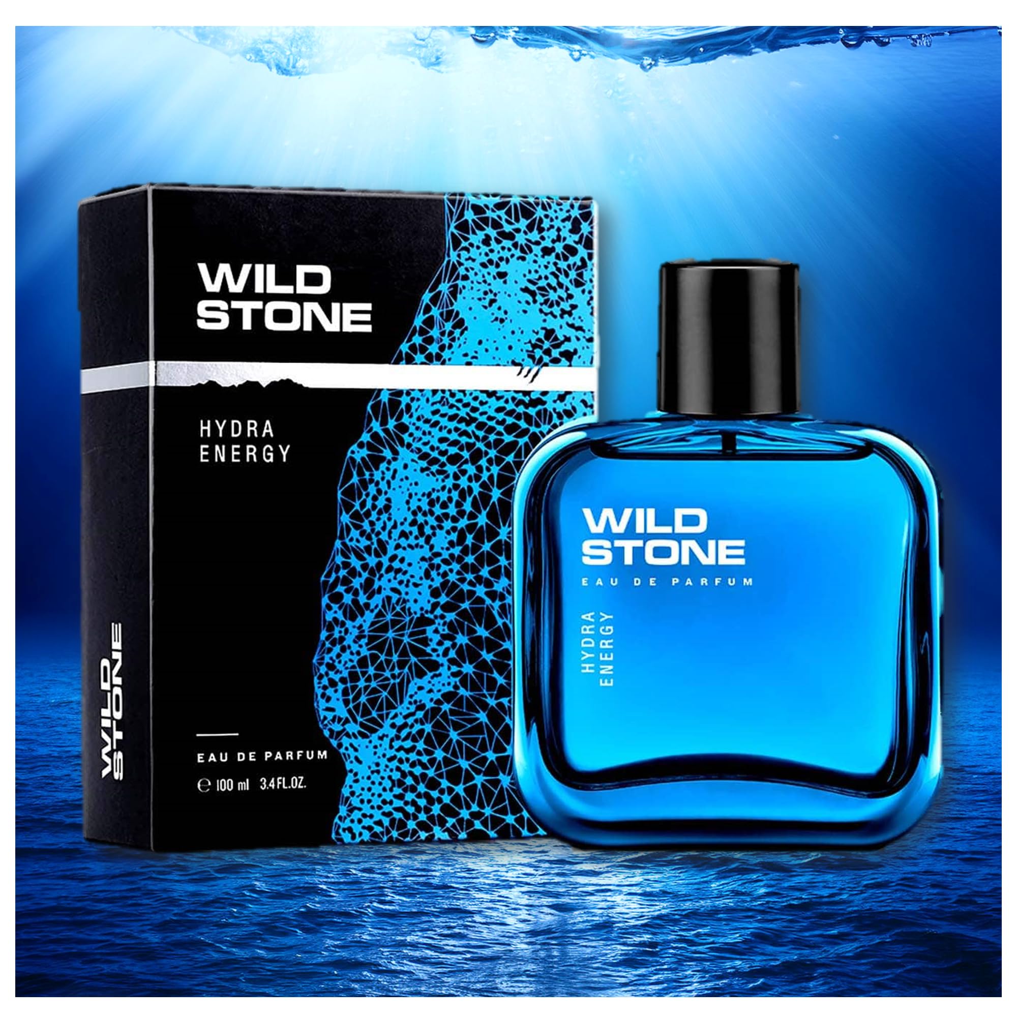Wild Stone Hydra Energy Premium Eau De Parfum for Men,100ml|Long Lasting Perfume|Luxury Wild Stone perfume 100 ml (Pack of 1)