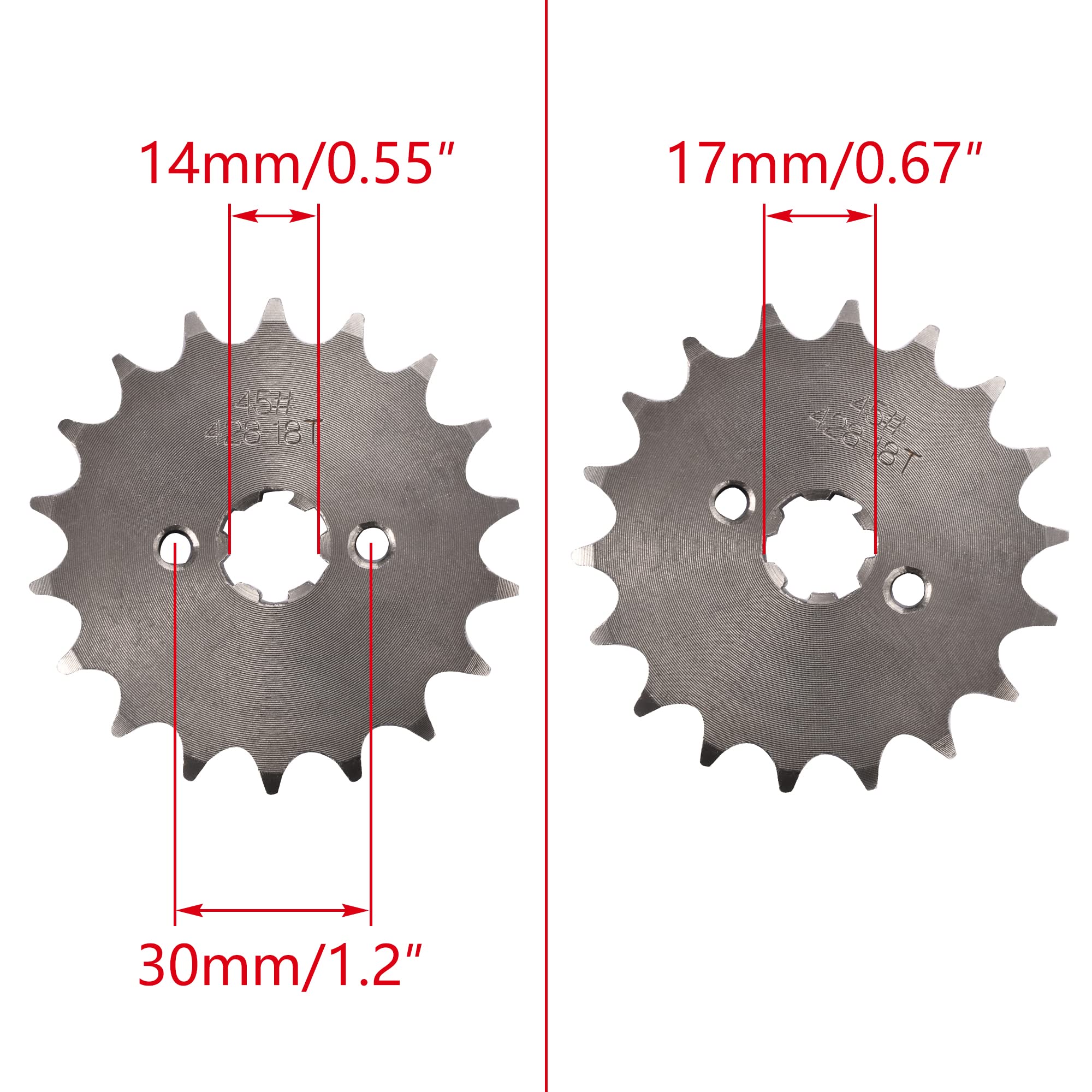 WOOSTAR Motorcycle 420-16T Front Sprocket 17mm Replacement for 50cc