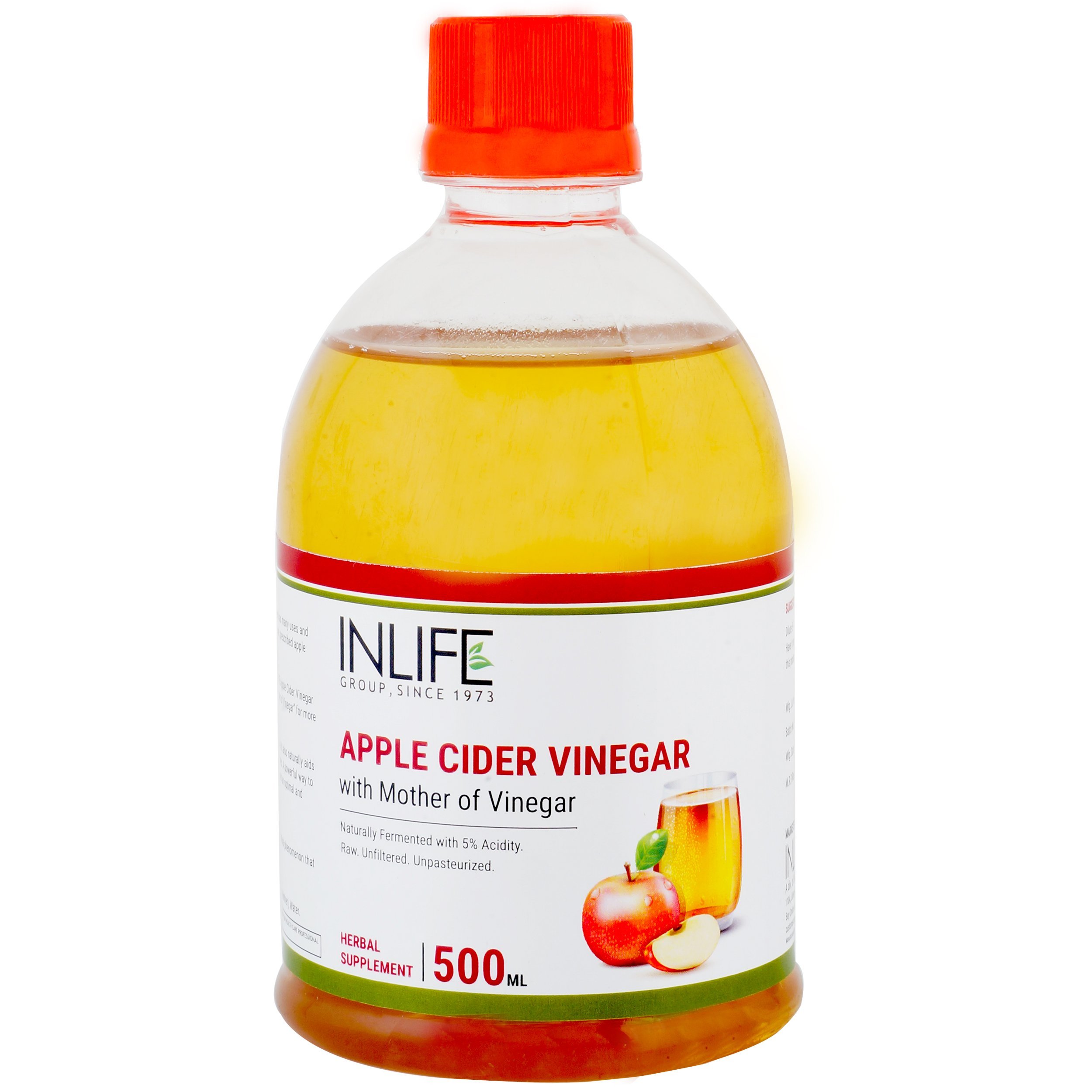 Inlife Apple Cider Vinegar with Mother Vinegar, Raw, Unfiltered, Unpasteurized Health Supplement for Skin, Hair & Weight Management 500 ml (Pack of 1) (B07811B1WX) Amazon Price History, Amazon Price Tracker