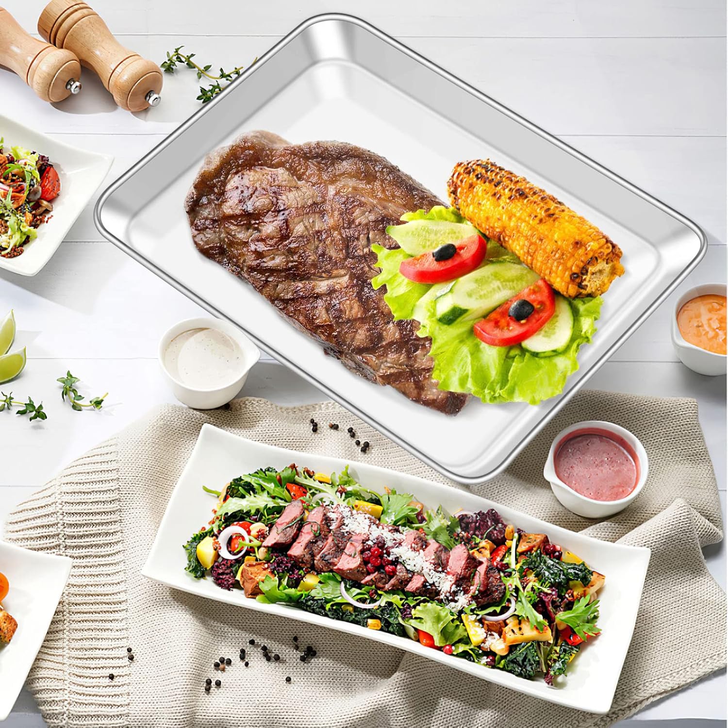 Stainless Steel 12" Baking Sheet with Cooling Rack Set