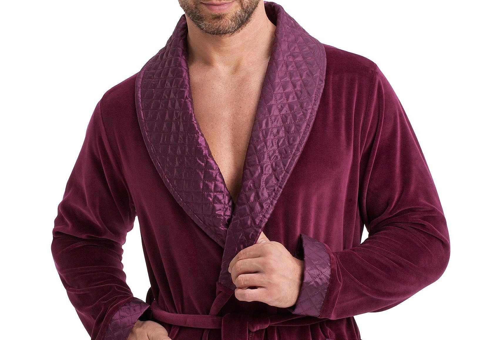LEVERIE Veste d'intérieur/robe de chambre courte classique homme. Fabriquée dans l'UE.
