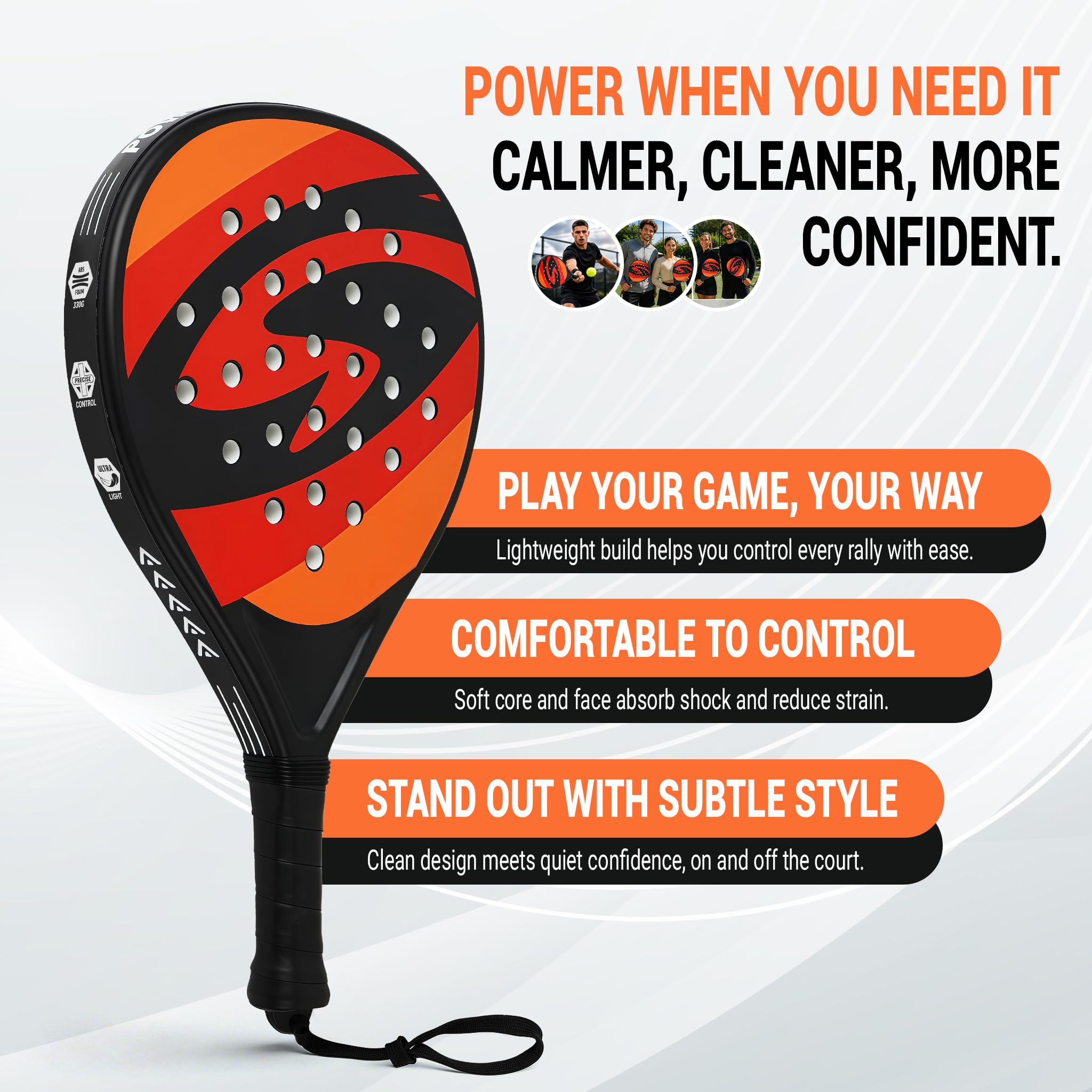 Pala de Padel Superficie ABS con Núcleo de Espuma EVA Memory Flex - Pala de Pádel Playa para Adultos + 2 Pala + Bolsa + 2x Pelotas Pro Padel