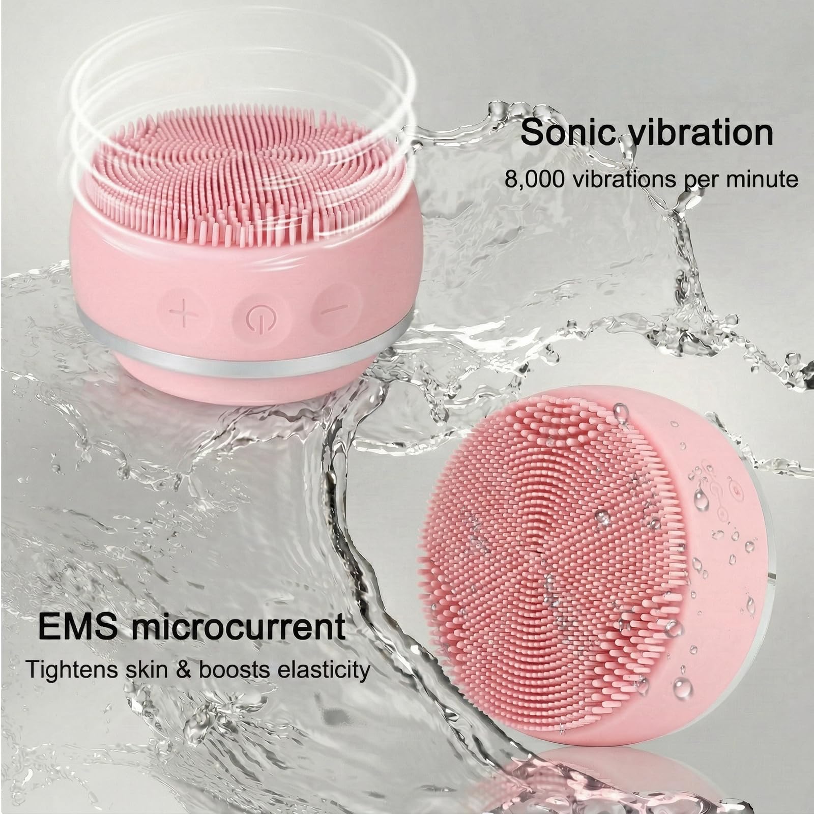 Cepillo eléctrico de limpieza facial, limpiador facial recargable de 3 velocidades, cepillo de limpieza facial de silicona impermeable IPX7 con 4 modos de cuidado de la piel, para limpieza profunda y