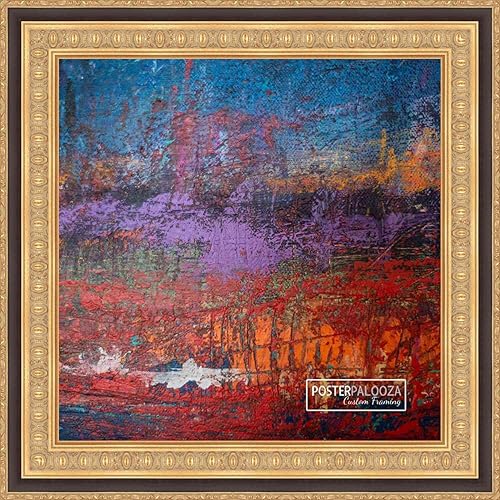 Miniatura 10 de Poster Palooza Marco de fotos de madera tradicional dorado de 36 x 30 pulgadas con acrílico UV, respaldo de tablero de espuma y accesorios