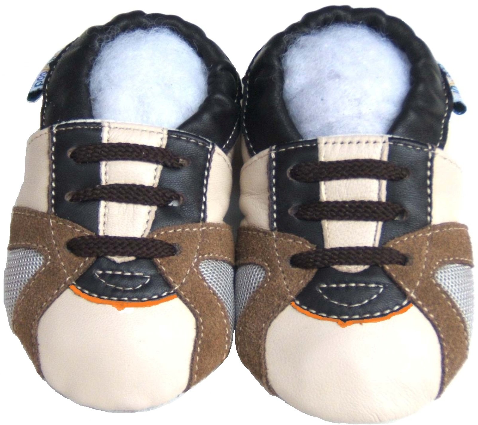 Leather Baby Soft Sole Shoes Boy Girl Infant Children Kid Toddler Crib First Walk Gift Trainer Beige (0-6month, Beige)
