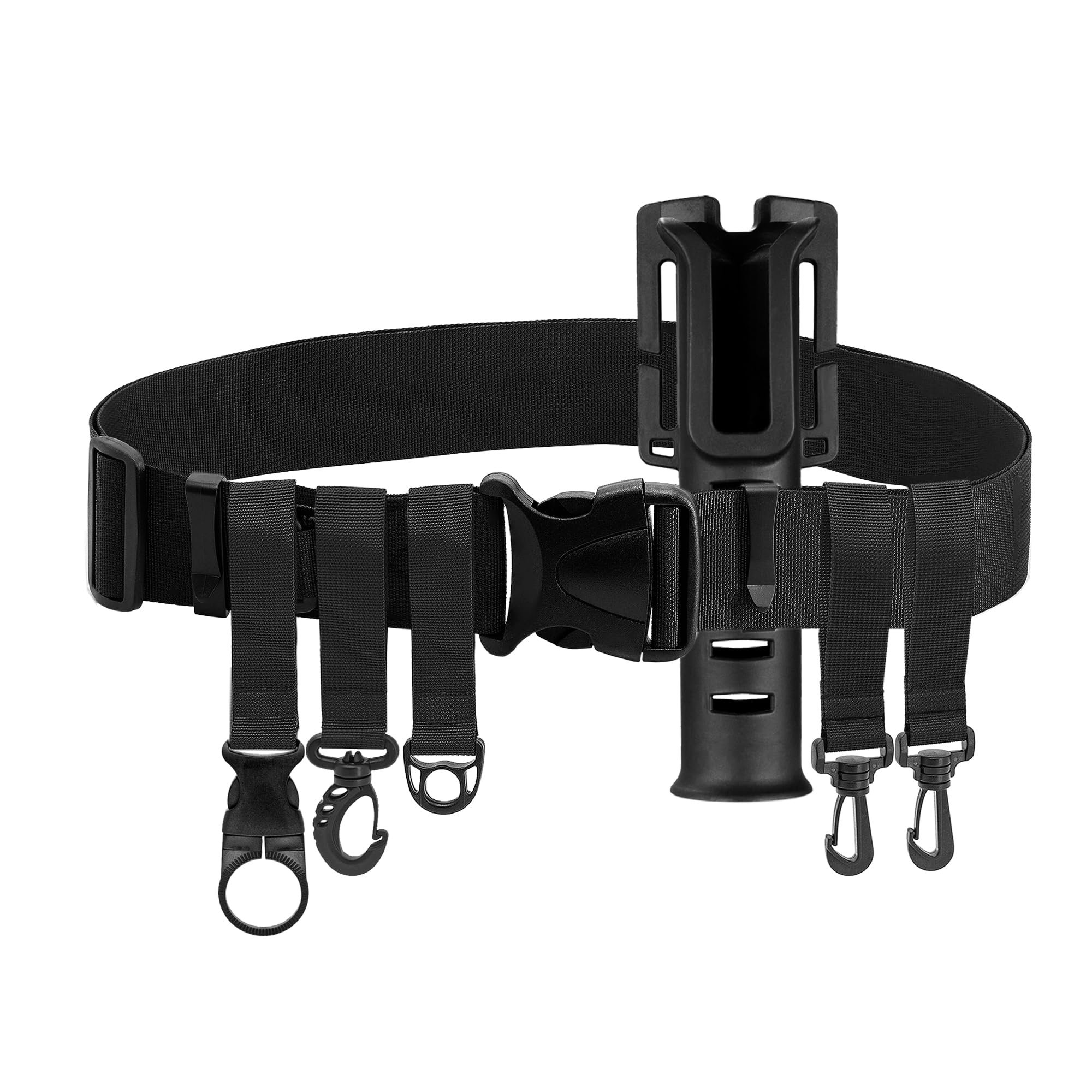 Ceinture De Pêche Shiwaki – Réglable 31-58″ (79-147 Cm), Nylon 3,8 Cm, Avec 2 D-rings, 2 Crochets, 1 Mousqueton