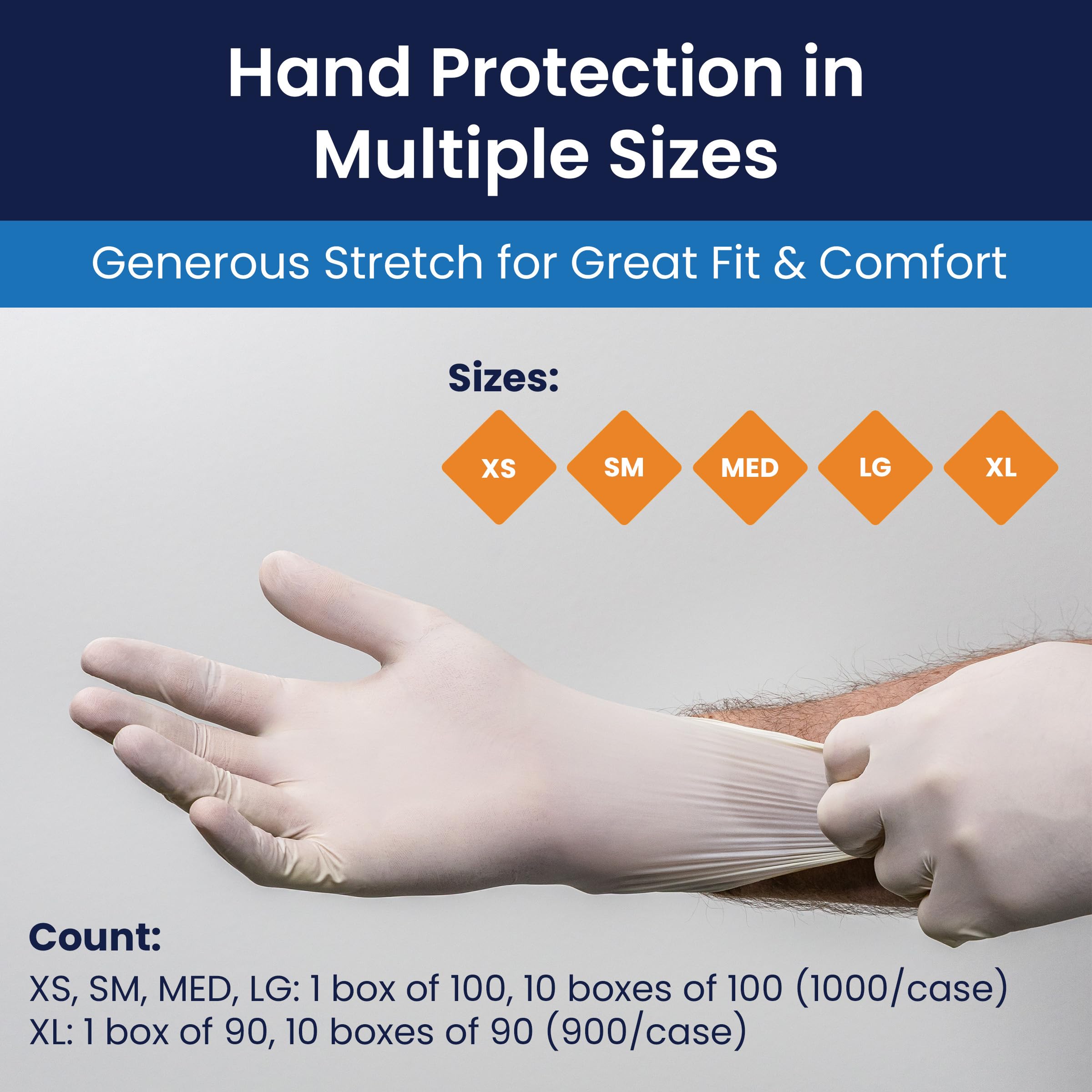 Adenna Vitex 4 mil Vinyl Powder Free Exam Gloves (Cream, Medium) Box of 100