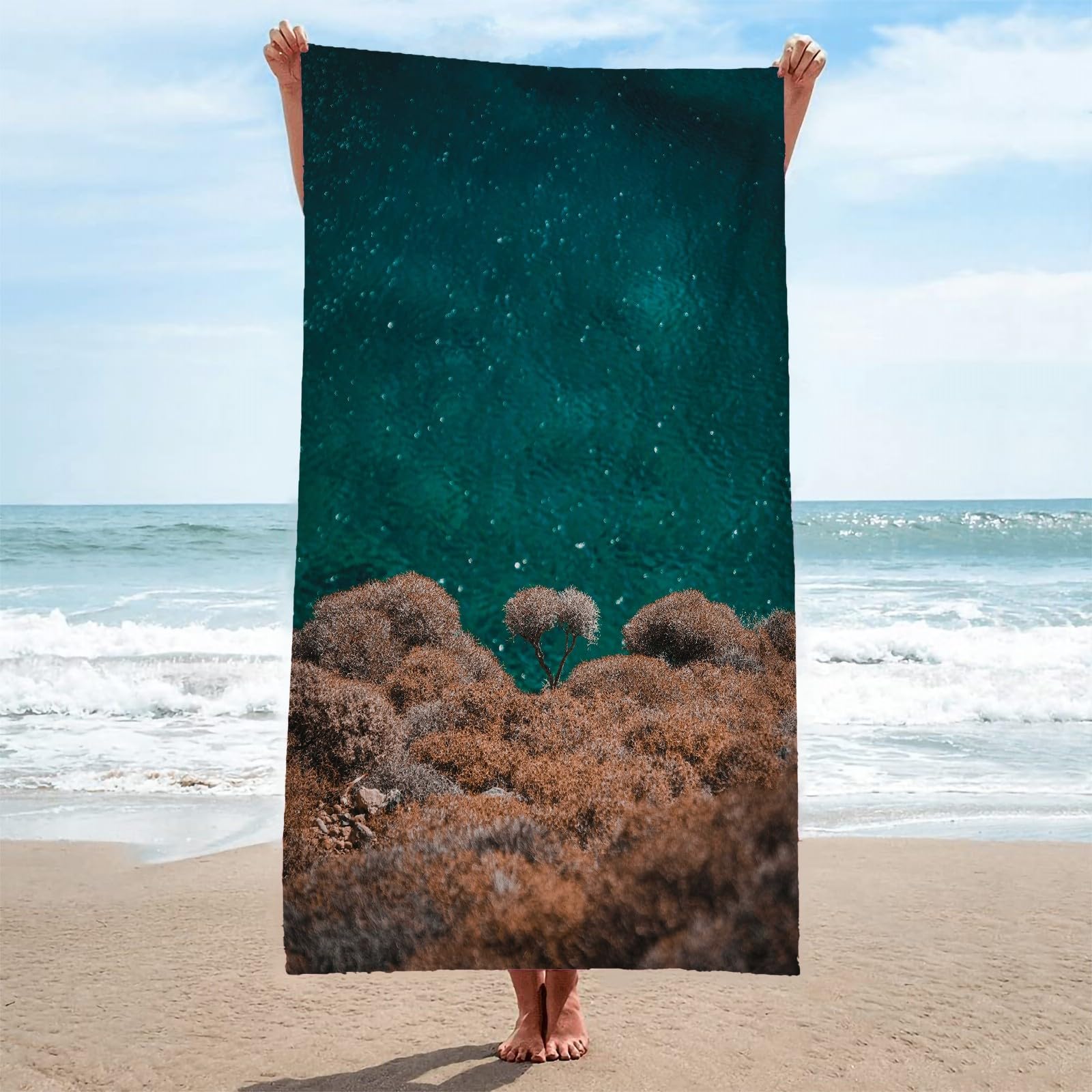 Toalla Playa Lago Toallas Playa Grande Microfibra Anti Arena Selva Playa Toallas para NiñA NiñO Adulto Piscina Toalha de Praia Mujer Hombre 200x200cm