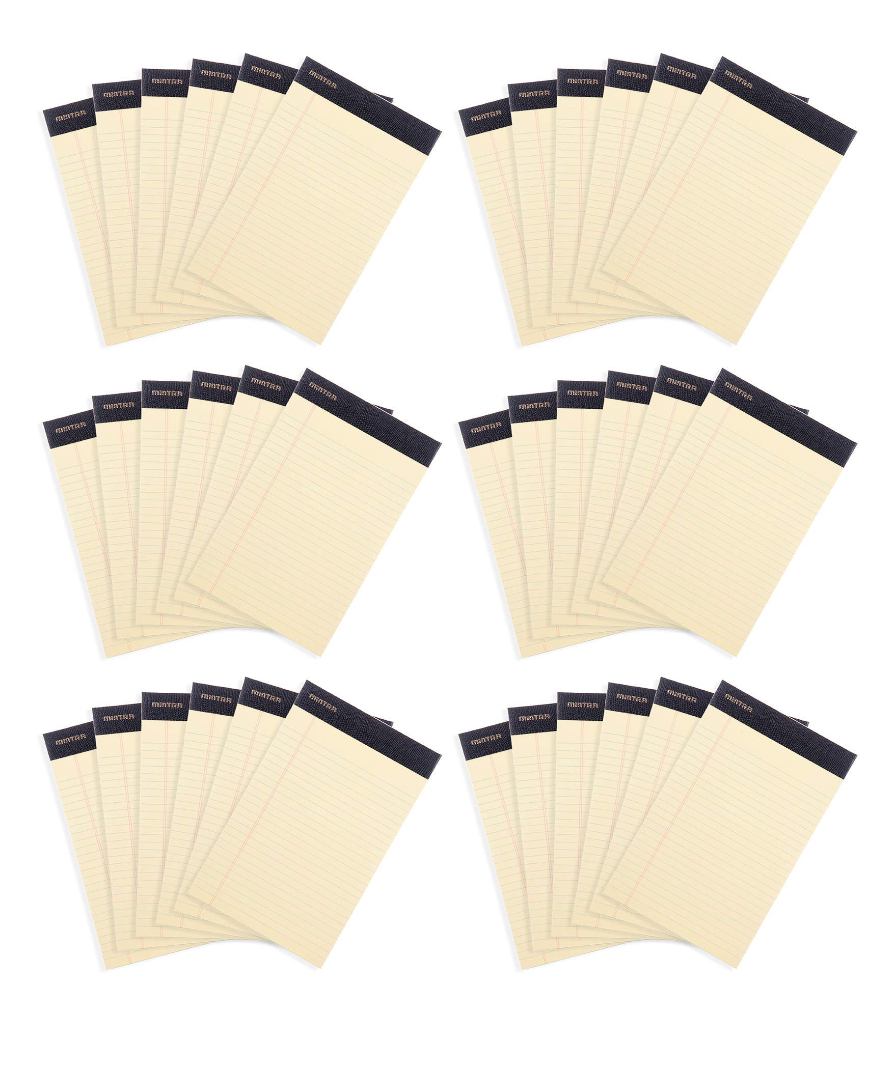 Mintra Office Legal Pads, ((xPremium, 5in x 8in, Narrow (Canary), 36pk (6-6pks))