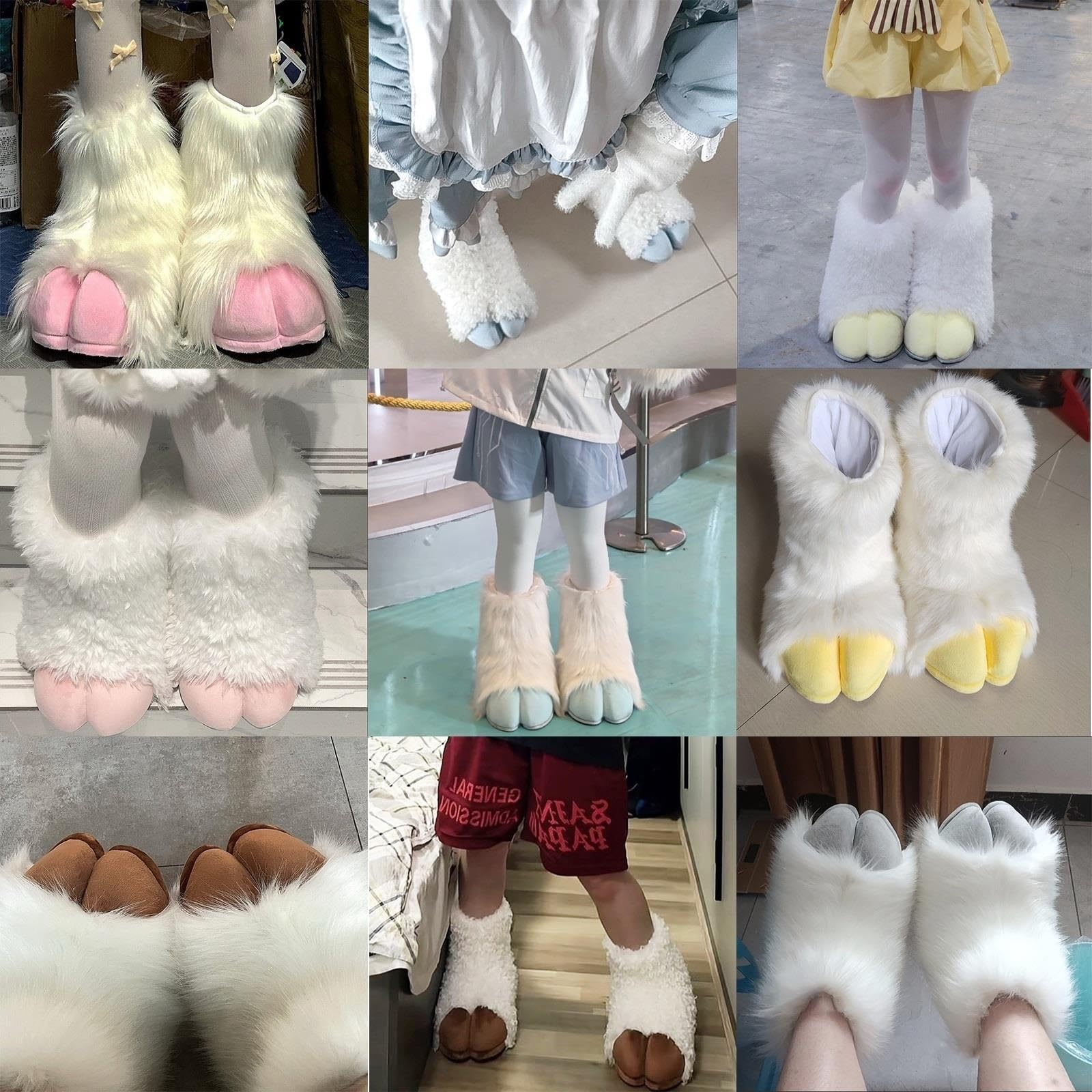 Botas Pezuña Peluche y Guantes Garra, Conjunto Disfraz 2 Piezas Adulto
