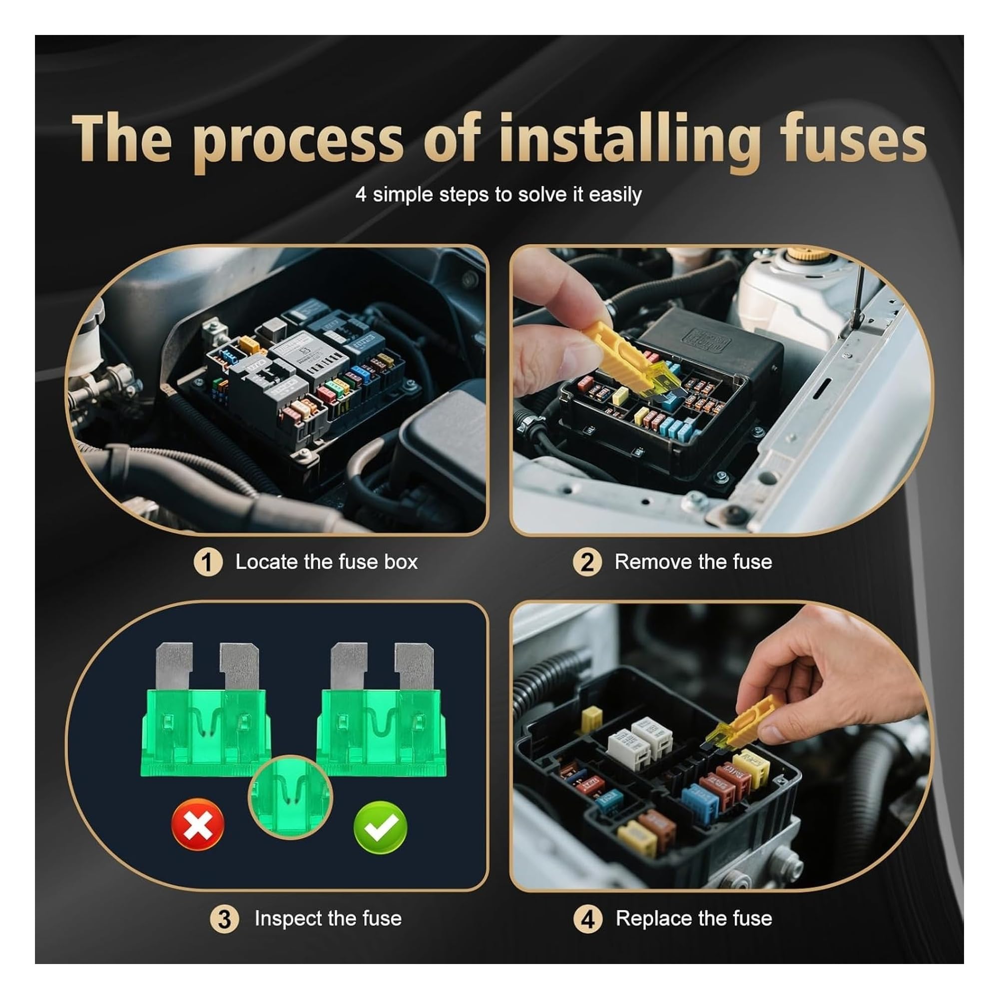Kit de Fusibles para Coche 1201 Piezas - Surtido de Fusibles Estándar y Mini para Automóvil, Fusibles de Cuchilla 2A-40A con Extractor, para Coche, Camión, Moto, Barco y Caravana