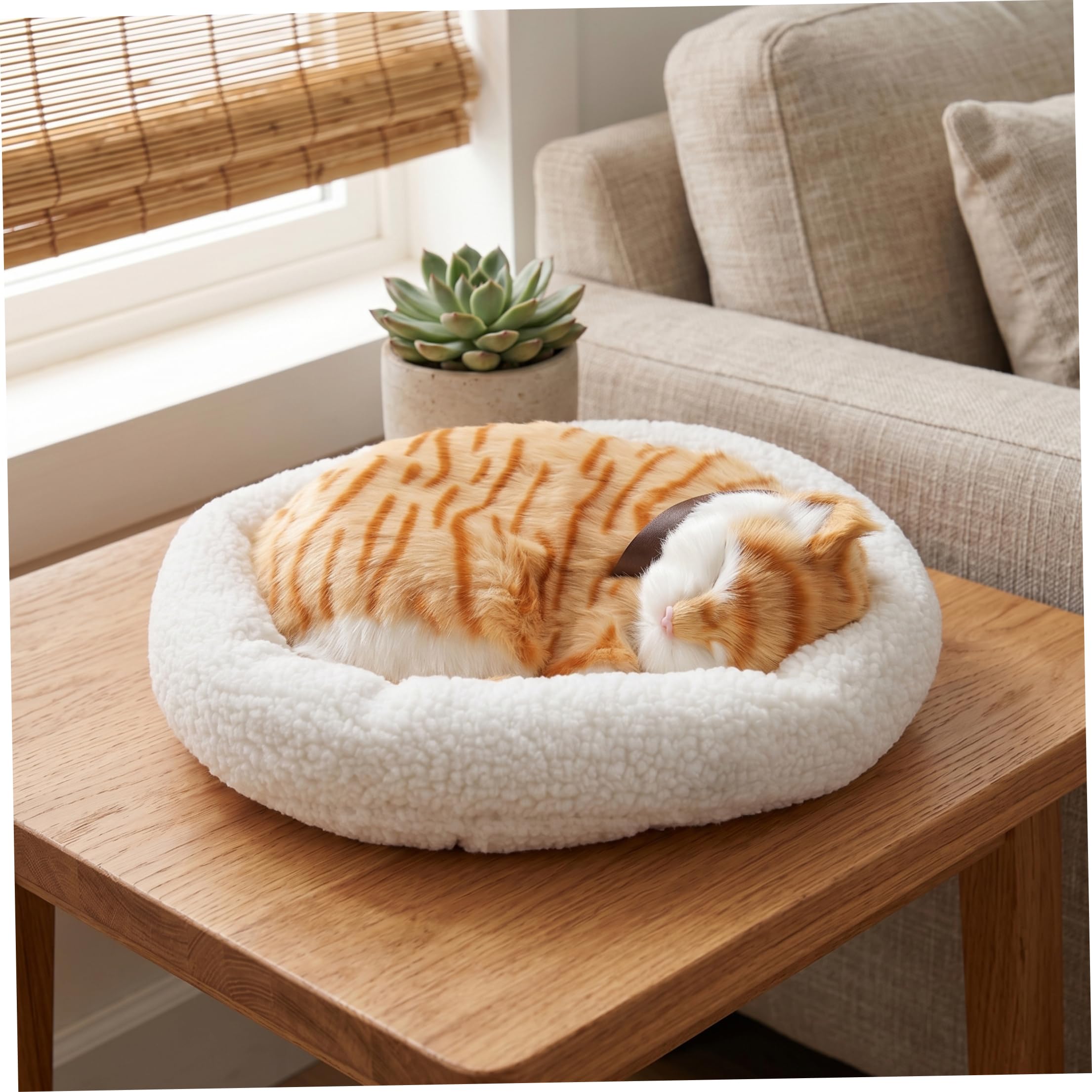 Peluche Gatto Arancione Gatto Realistico Animale Di Peluche Realistico Che Respira E Dal Suono Morbido Per La Decorazione Della Casa E Dell'Auto (12, 6x10, 6 Pollici)