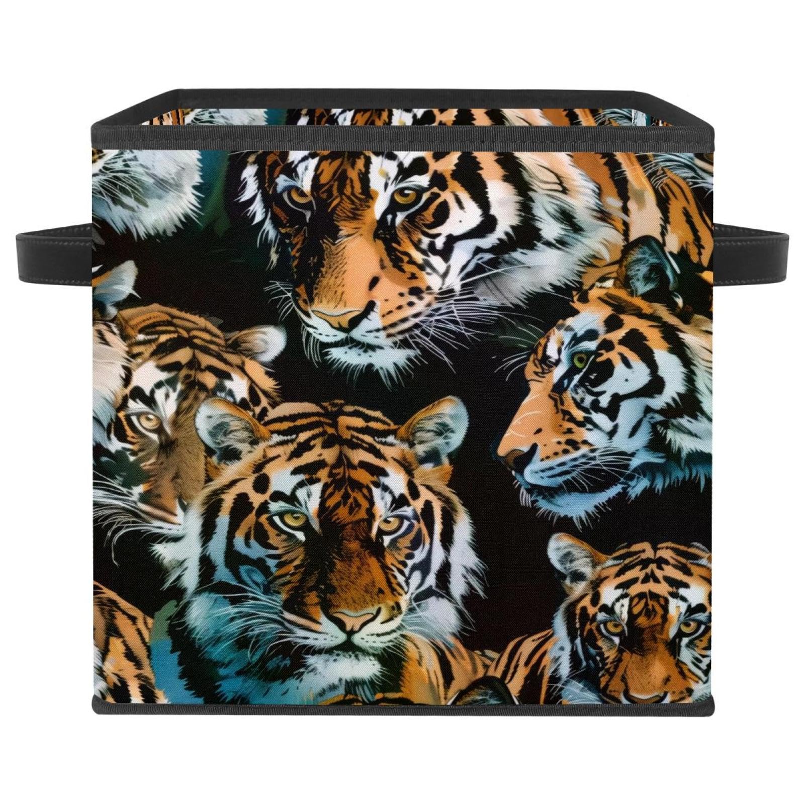 Grand cube de rangement tigre pour organiser la chambre d'enfant avec élégance