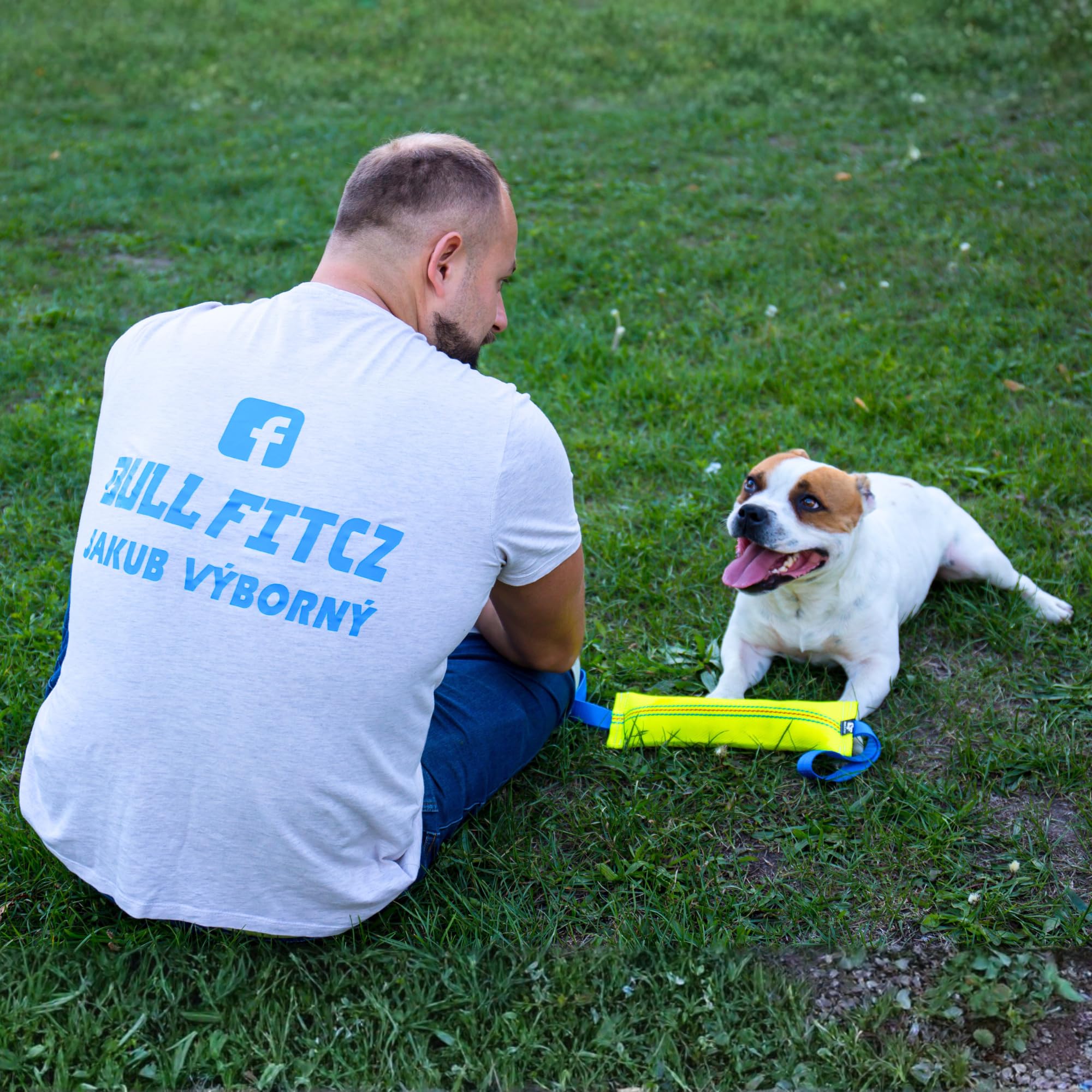 Bull Fit Manicotto per Cani 2 pezzi, con Cuciture Esterne, con due Fiocchi - Duraturo, fatta a mano in manichetta antincendio - per l'addestramento o per il gioco