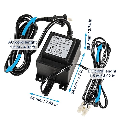 Miniatura 2 de HQRP Transformador AC 120V a AC 12V 5A 60W convertidor de fuente de alimentación a prueba de lluvia compatible con luz de piscina, bomba de agua,