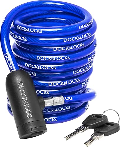 DocksLocks Coiled Security Cable with Key Lock (5’, 10’, 15’,