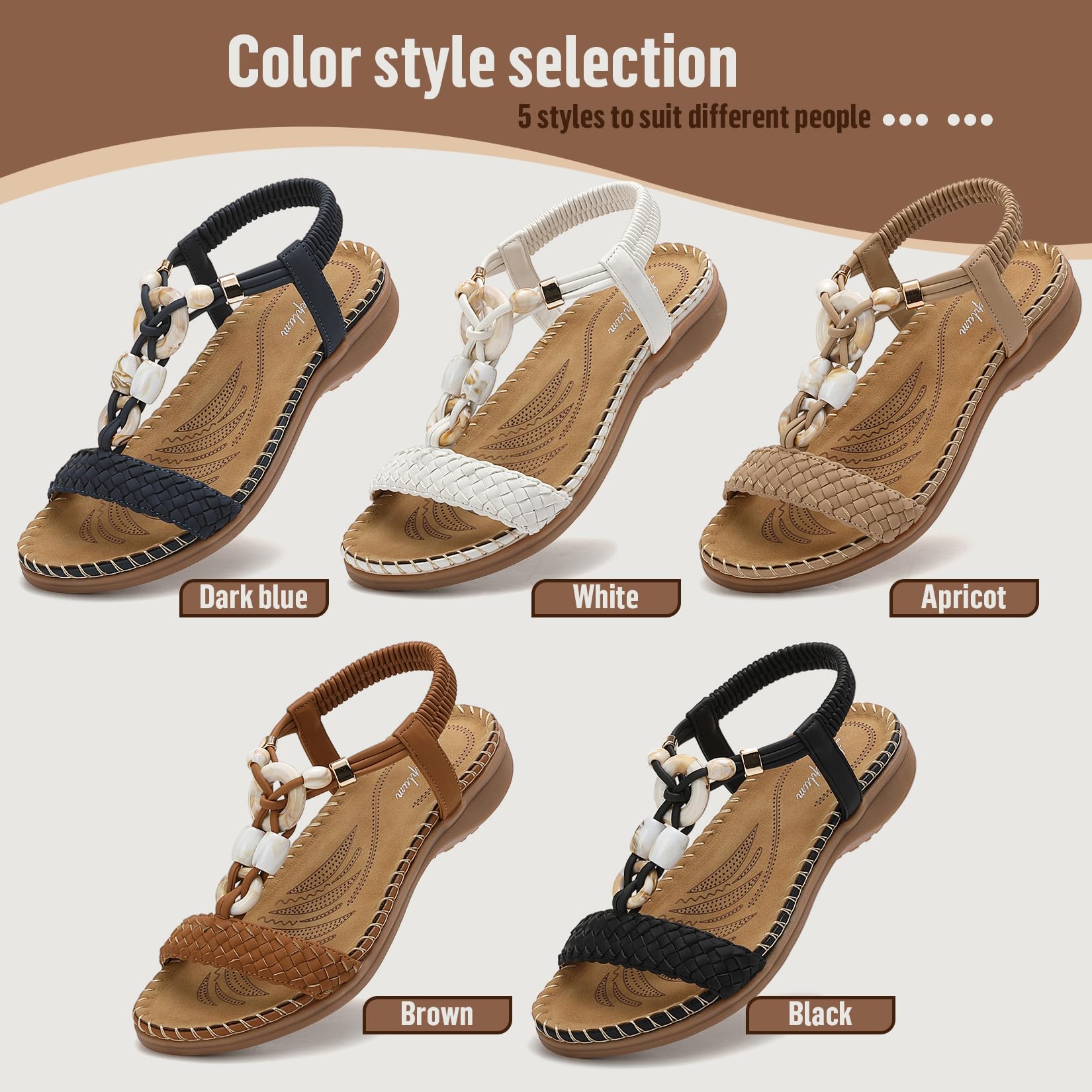 Littleplum Damen Sandalen Frauen Sommersandalen Flache Bequem Sandaletten
