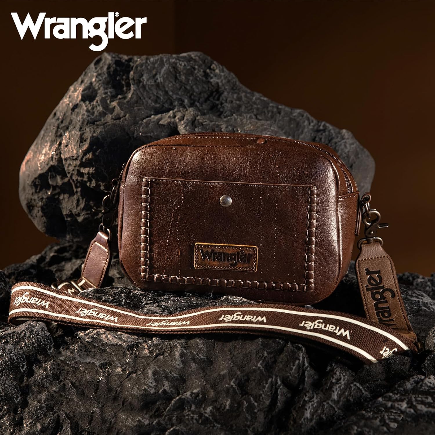 Wrangler Crossbody Purses for Women Trendy Camera Snapshot Bag with Wide Strap - Image 3