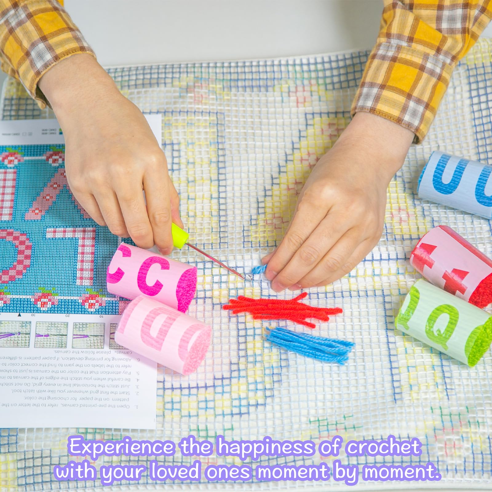 Punch Needle DIY Latch Hook Rug Kit - Killer Whale Pattern With Pre-Printed  Canvas & Hook Tool Latch Hook Pillow Kit