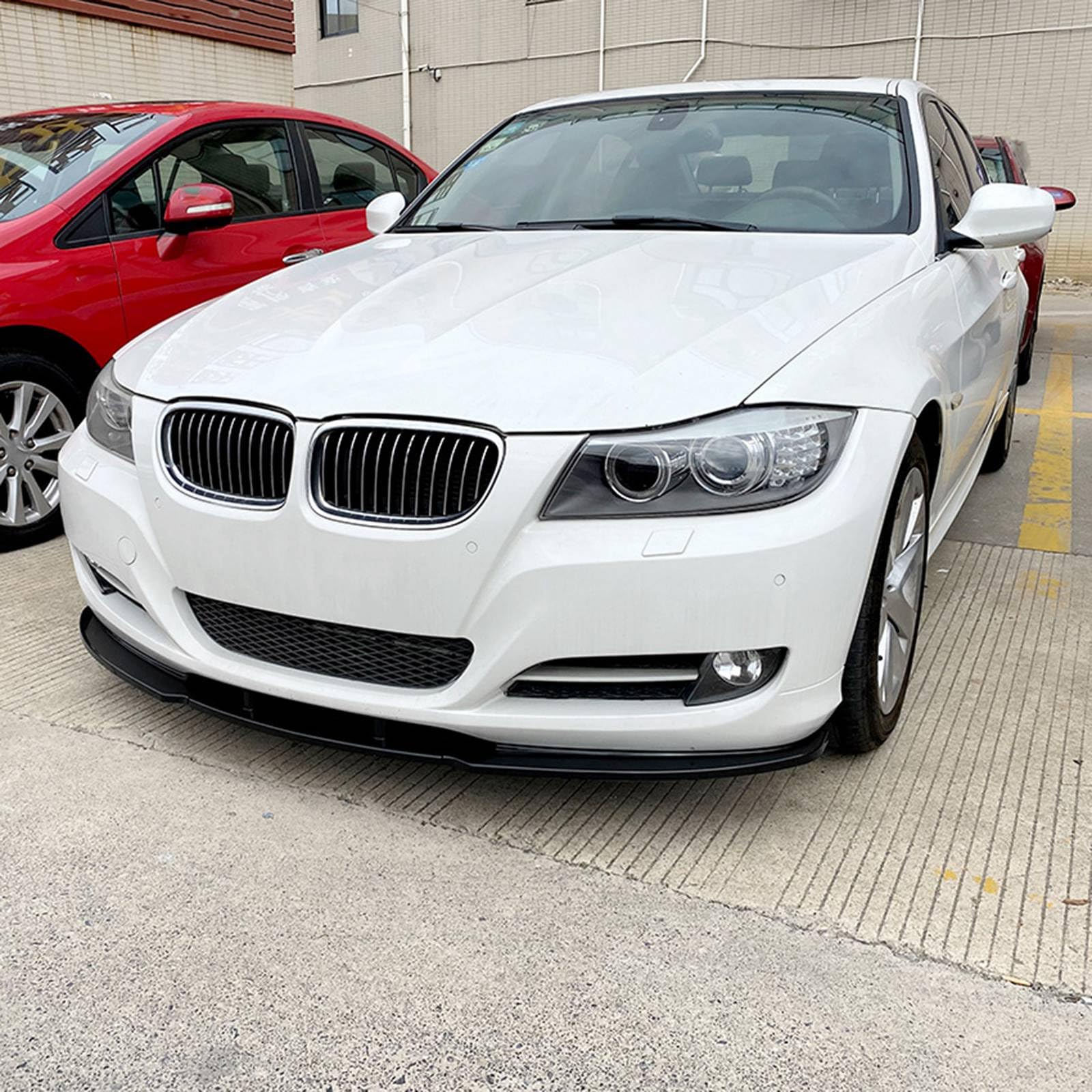 Compatible con BMW Serie 3 E90 E91 Lci Front Splitter Lip Base Modelo 2009-12 Gloss Blk