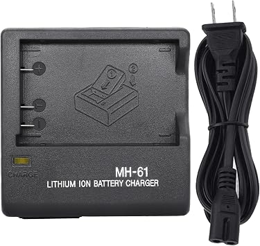 MH-61 Quick Battery Charger for Nikon EN-EL5 Battery, Compatible with Coolpix 3700, 4200, 5200, 5900, 7900, P3, P4, P80, P90, P100, P500, P510, P520, P530, P5000, P5100, P6000, S10 Cameras
